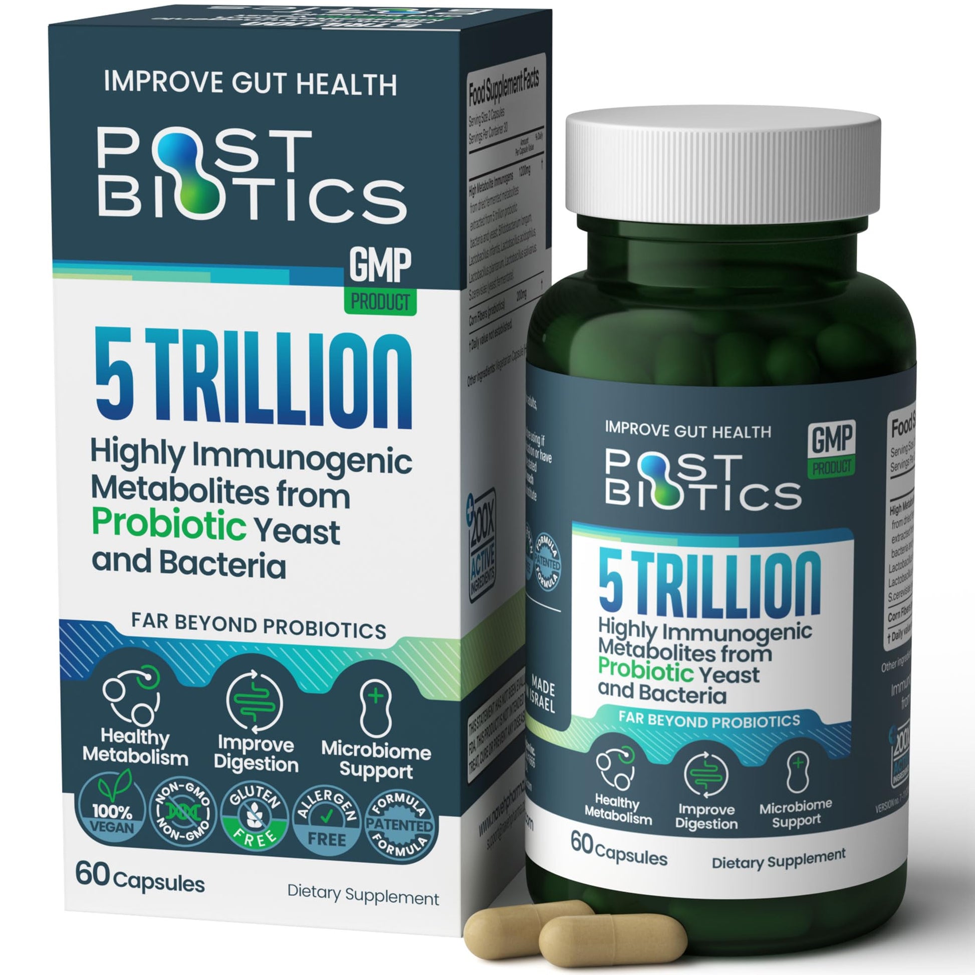 NAVEH PHARMA Adult Postbiotics Capsules for Women and Men | Postbiotics for Gut Health with 200X Ingredients Than Probiotic and Prebiotic | Supports Immunity, Digestion, Microbiome & Metabolism NAVEH PHARMA Au supplements