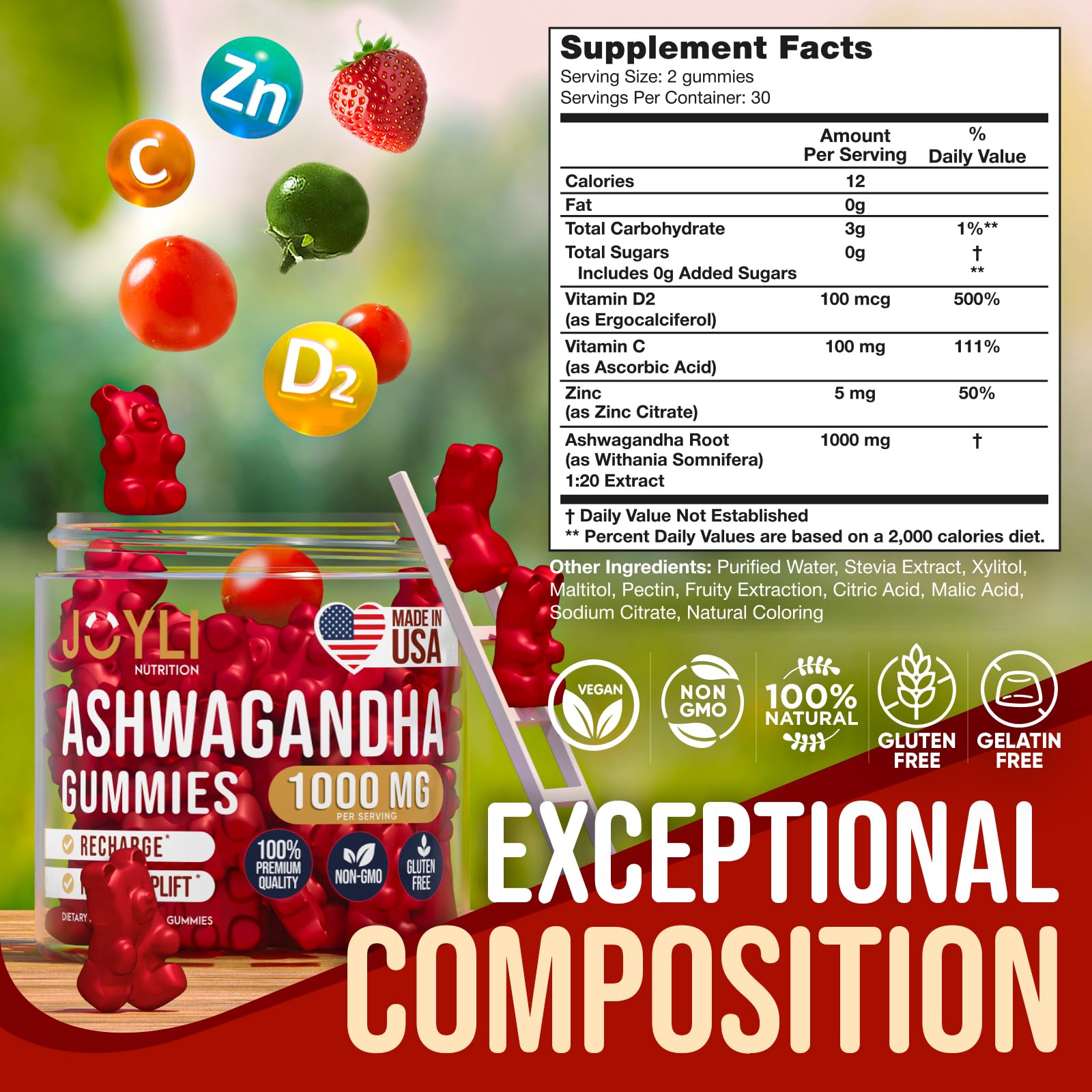 Ashwagandha Gummies for Women & Men - Natural Calm Gummies with Ashwagandha JOYLI Nutrition Au supplements