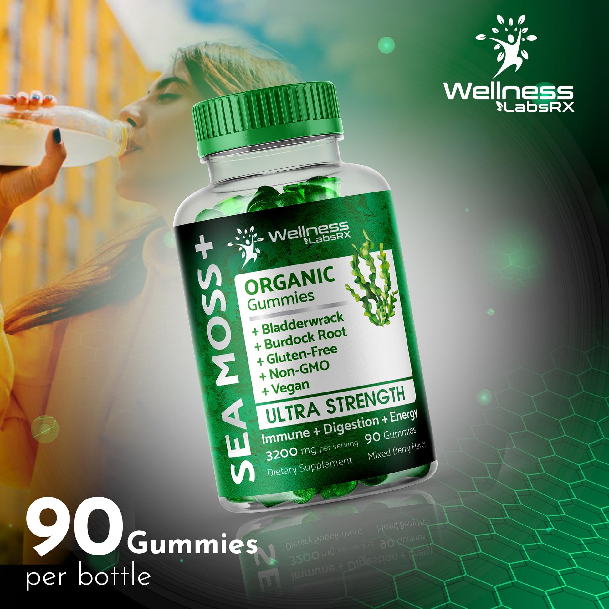 WELLNESS LABSRX Sea Moss Gummies, 3200mg Organic Seamoss, Irish Sea Moss WELLNESS LABSRX Au supplements