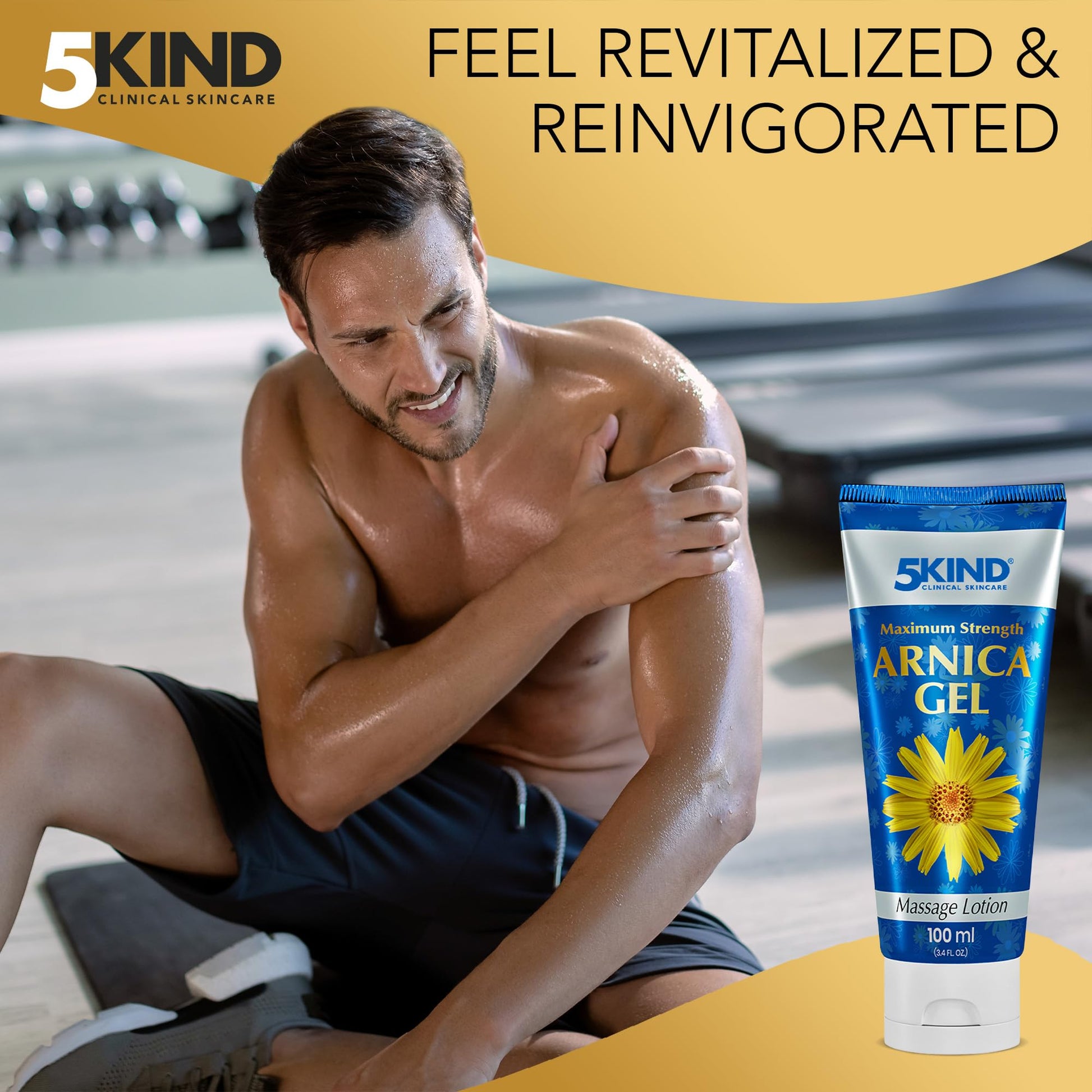 5kind Maximum Strength Arnica Bruise Gel 3.4 Fl Oz - Arnica Gel for Bruising and Swelling - Arnica Montana Gel with High Concentration Extract - Non-Greasy Formula 5kind clinical skincare Au supplements