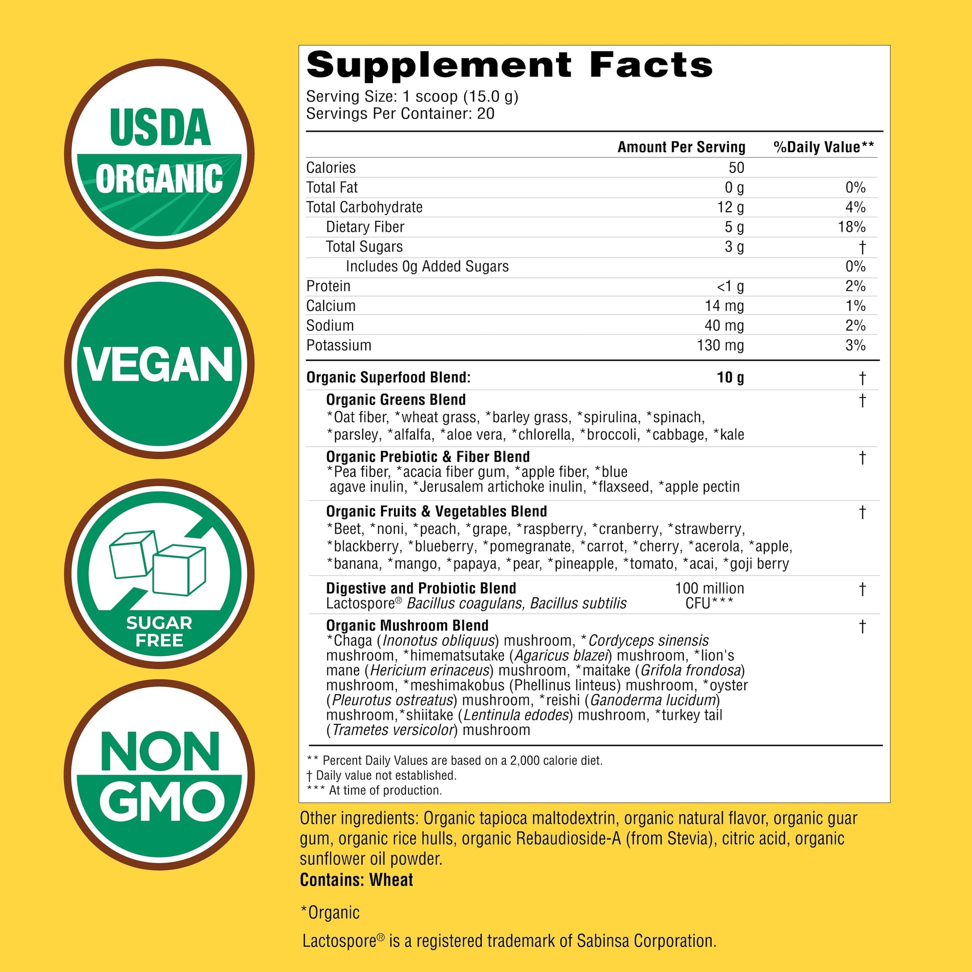 Country Farms Super Greens Apple Banana Powder Smoothie, Organic Super Foods, USDA Organic Drink Mix, Fruits, Vegetables, Mushrooms, Superfood Nutrition, 40 Servings, 2 Pack Country Farms Au supplements