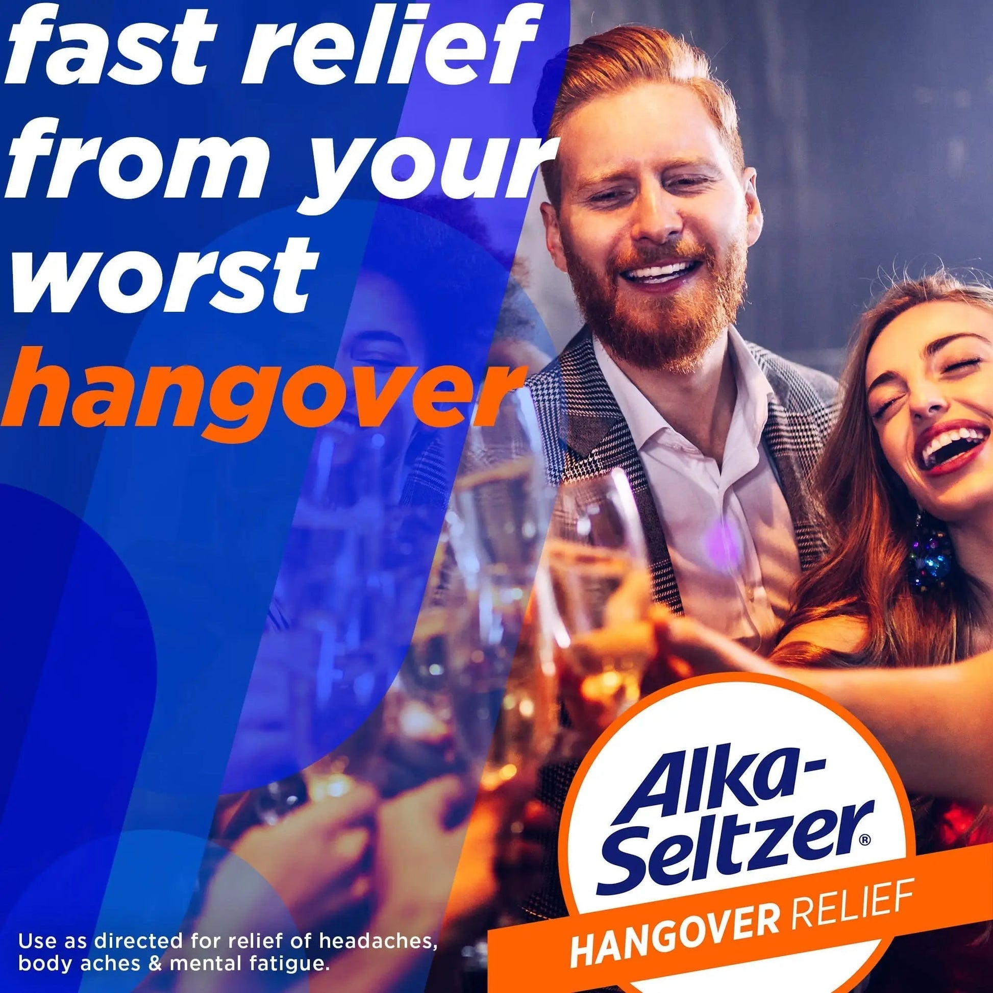 Alka-Seltzer Hangover Relief Tablets, Fast Relief Starts In About 15 Minutes for Headaches, Body Aches & Mental Fatigue, Bachelorette & Bachelor Party Packs 60 Count (3 Boxes, 20 Tablets Each) Alka-Seltzer Au supplements