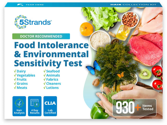 5Strands Food Intolerance & Environmental Sensitivity Test for Adults & Children, 950 Items Tested, Kids Intolerance Testing Kit, at Home Gut Health Assessment, Fast 4 Day Results 5StrandsAU supplements