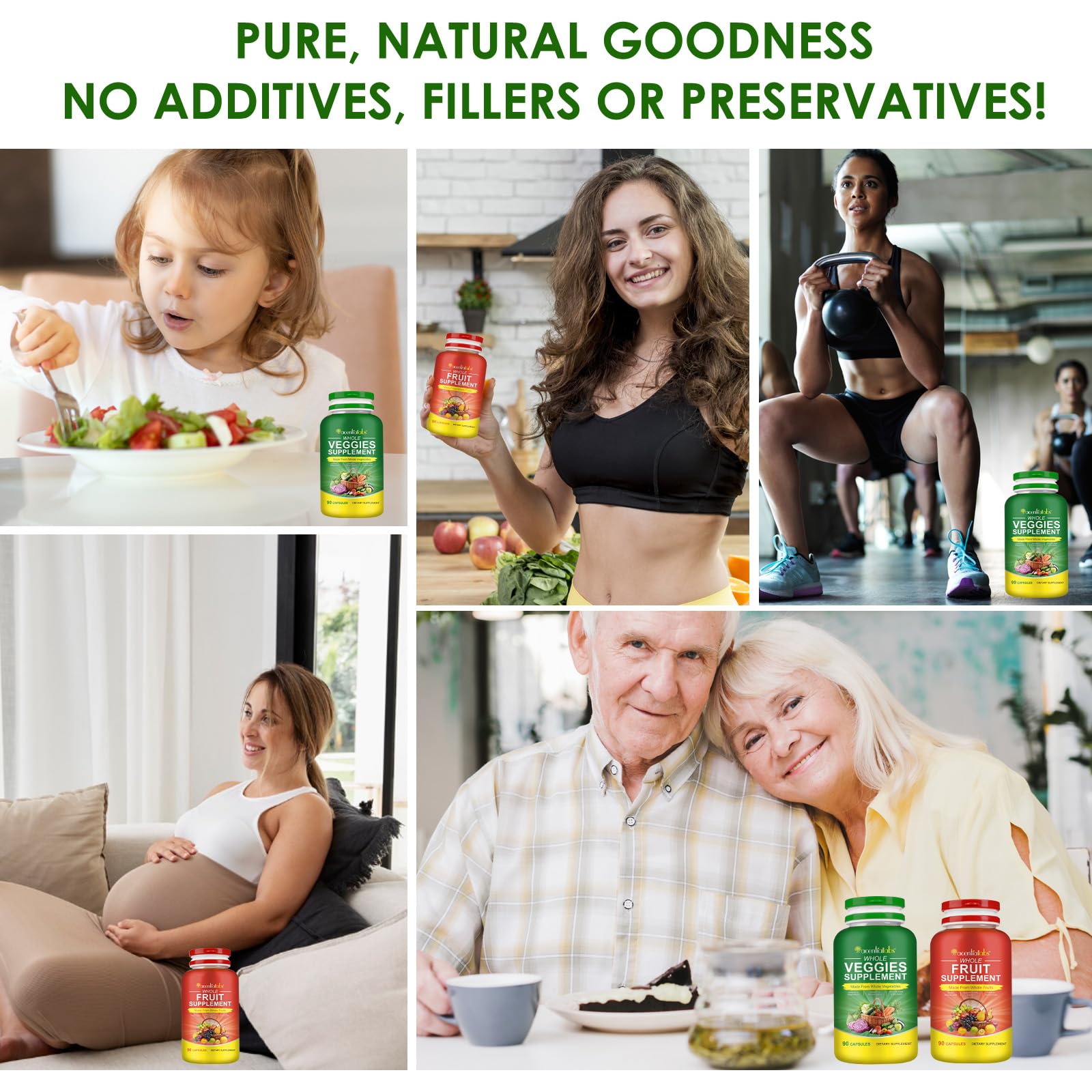 Fruits & Veggies Supplements - 2 Bottles 180 Total Vegetarian Capsules | BalanceNatural Vitamins Supplement Dietary Nutritional Balance,Lngredients Blended Vitamin & Mineral Whole Food Supplement Ruduwu Au supplements