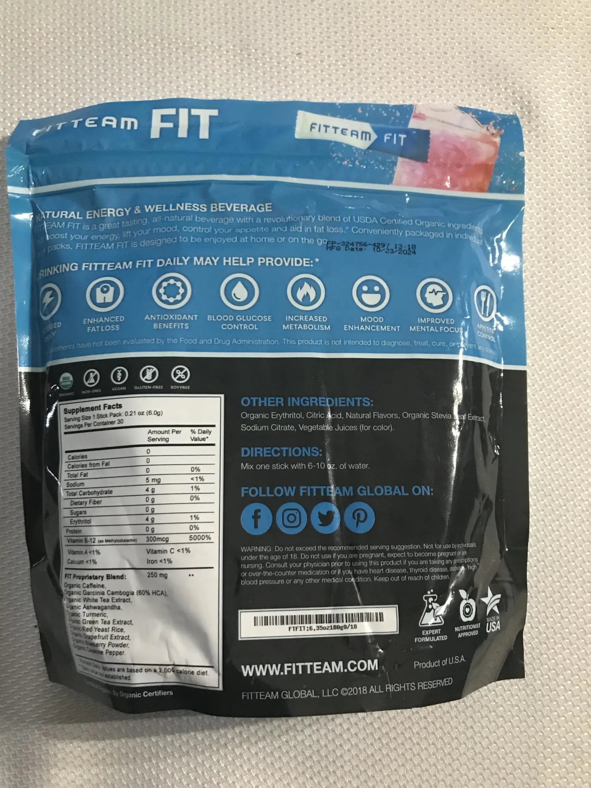 Fitteam Fit 30 Individual Sticks (30 Day Supply) New Improved Formula Fitteam Au supplements