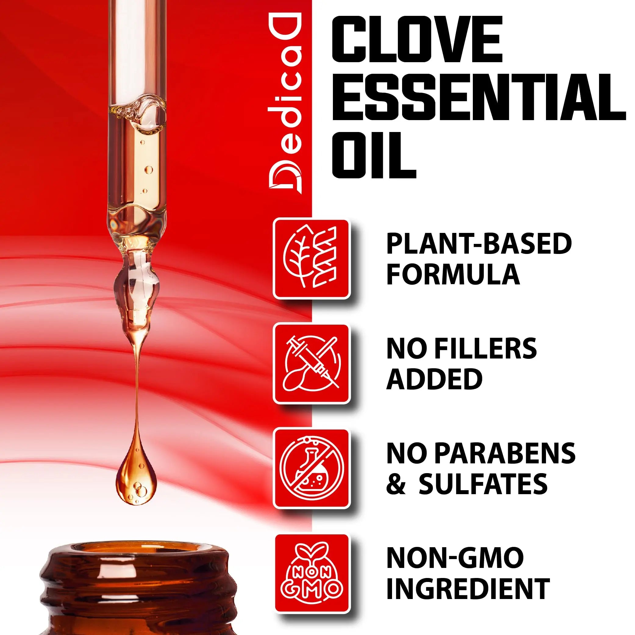 DEDICAD - 1 FL Oz - 30ml - Clove Essential Oil Supplement – for Toothache, Oral Care, Skin & Hair – Clove Oil Organic DEDICAD Au supplements