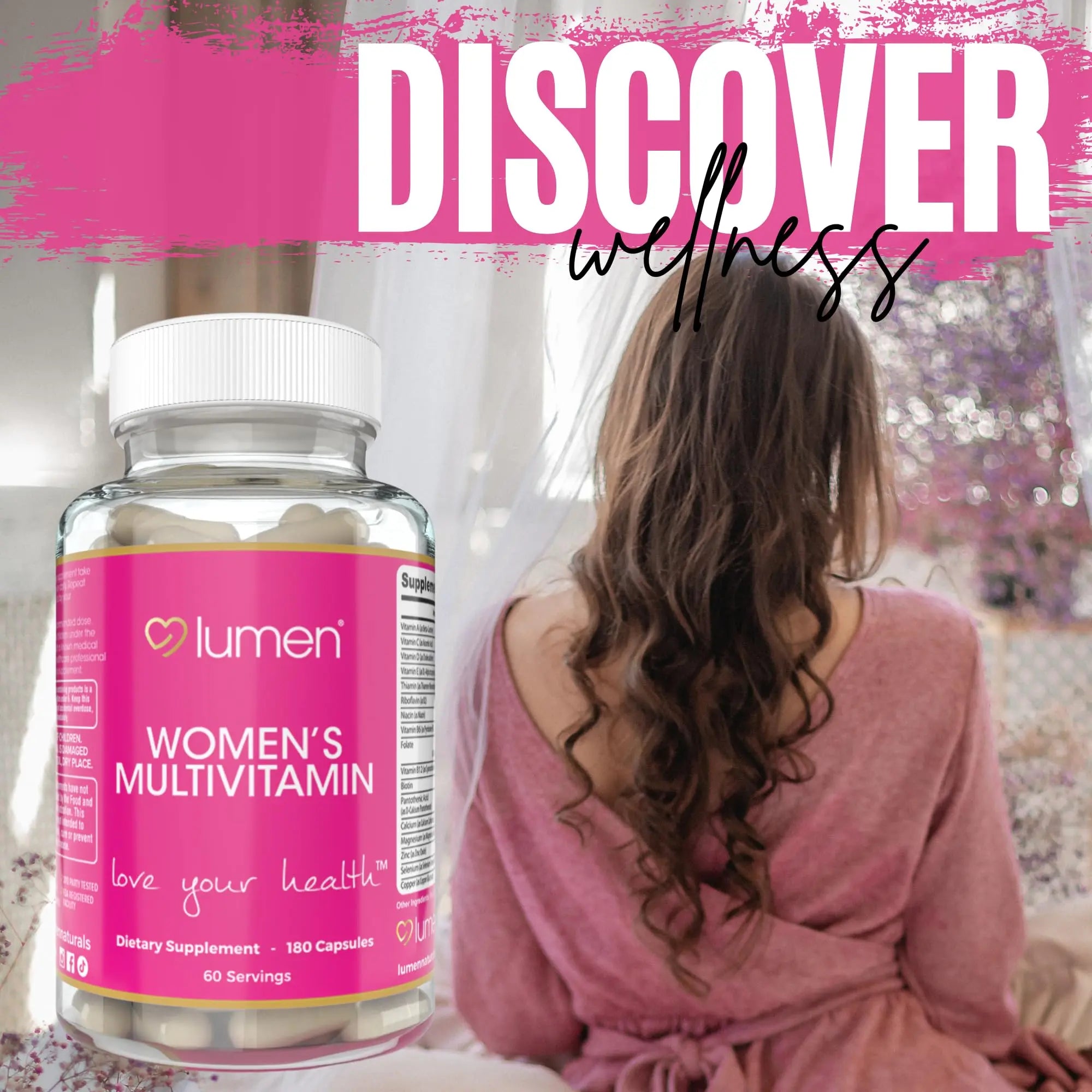 Lumen Naturals Women's Multivitamin Vitamin B12, A, C, D, & E - 180 Count - 60 Servings - Veggie Capsules Lumen Naturals Au supplements