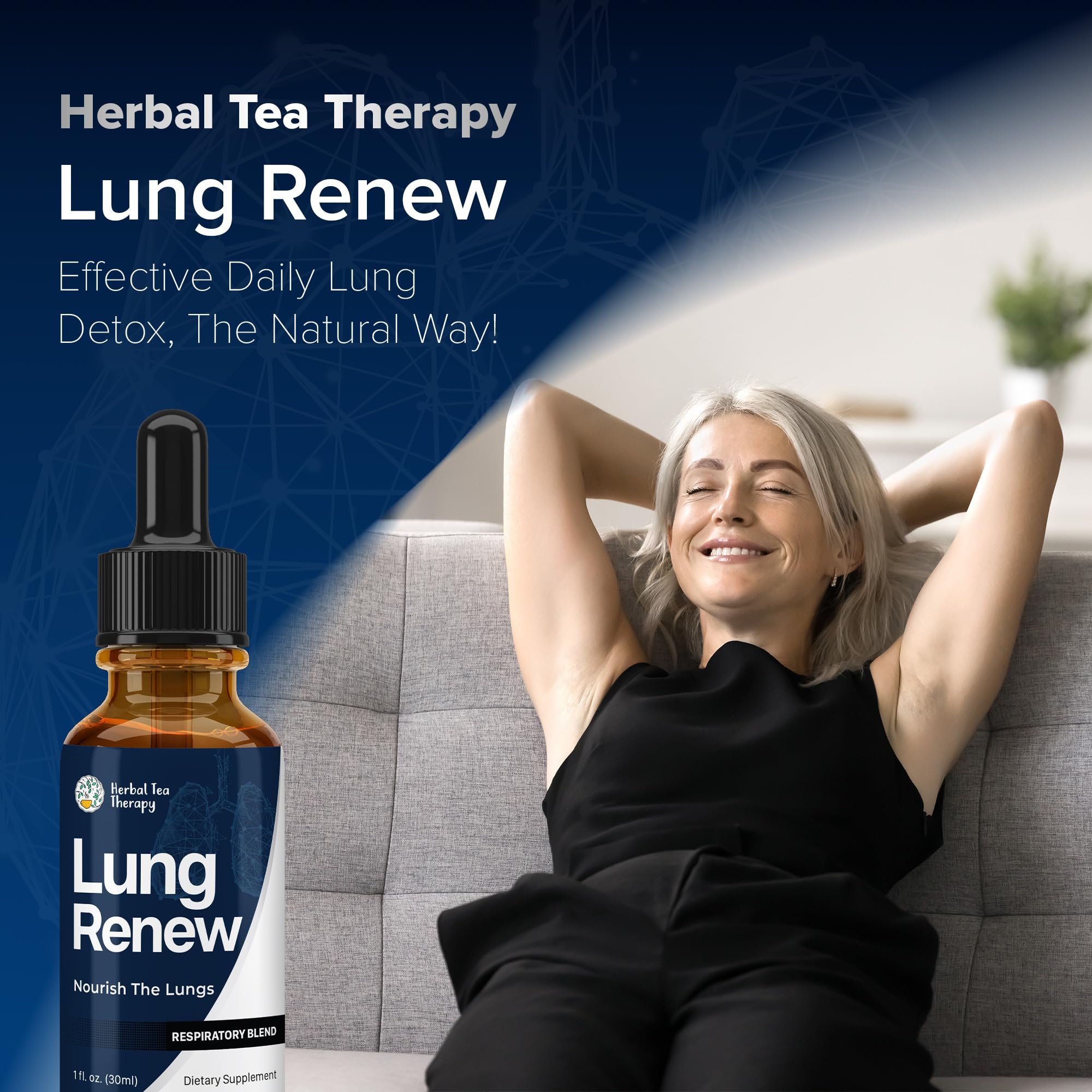 Herbal Tea Therapy Lung Renew Mullein Drops for Lungs (1 fl. oz.): Peppermint, Thyme, & Mullein Leaf Extract for Lungs Detox & Daily Respiratory Comfort - GMO-Free & Made in USA Herbal Tea Therapy Au supplements