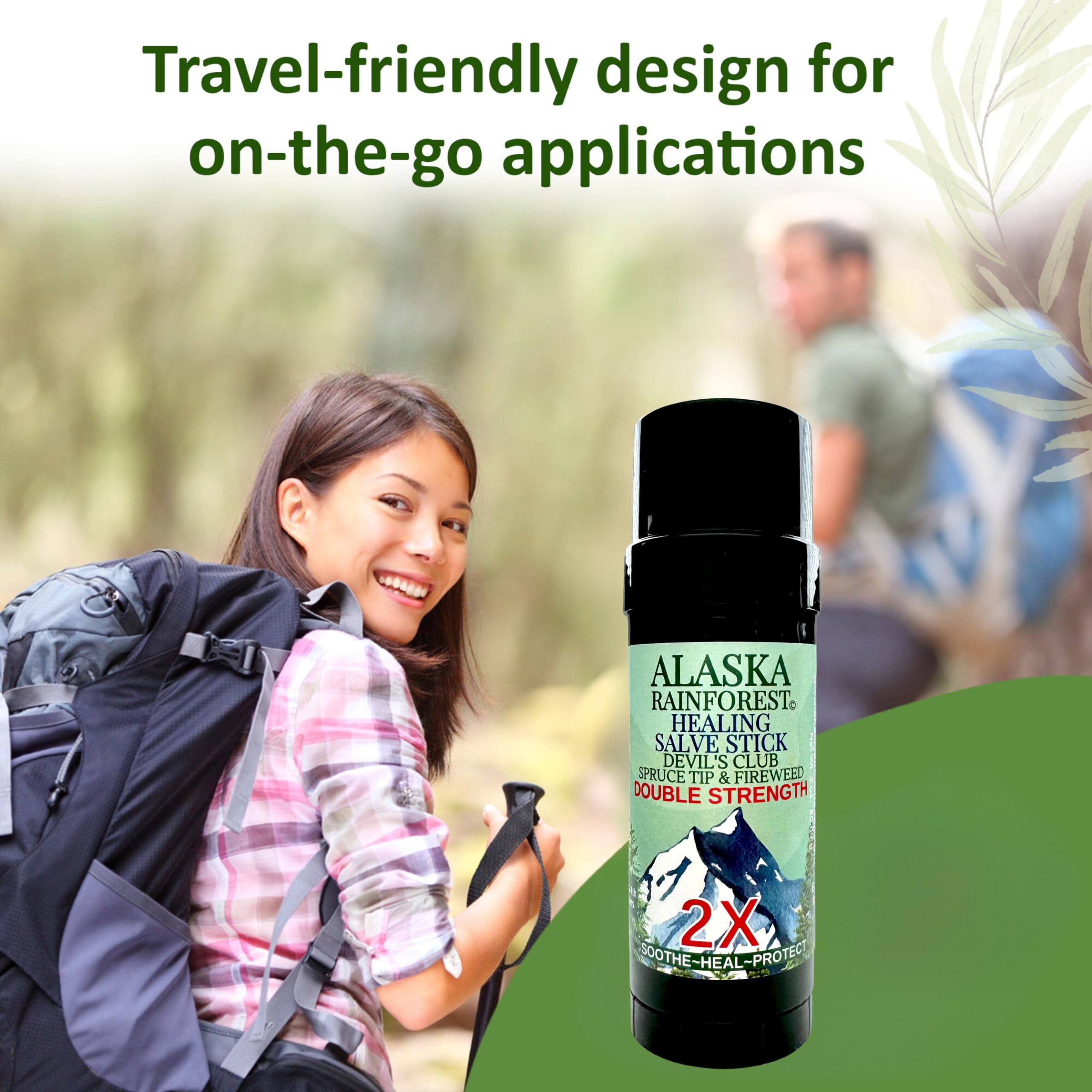 Snowy Summit Alaska Rainforest 2X Salve Stick - Salve for Dry Skin & Joint Relief - Natural Salve for Soothing Skin with Gentle Aroma - Body & Hand Salve - Muscle Rub Alaskan Devil’s Club Oil Snowy Summit Au supplements