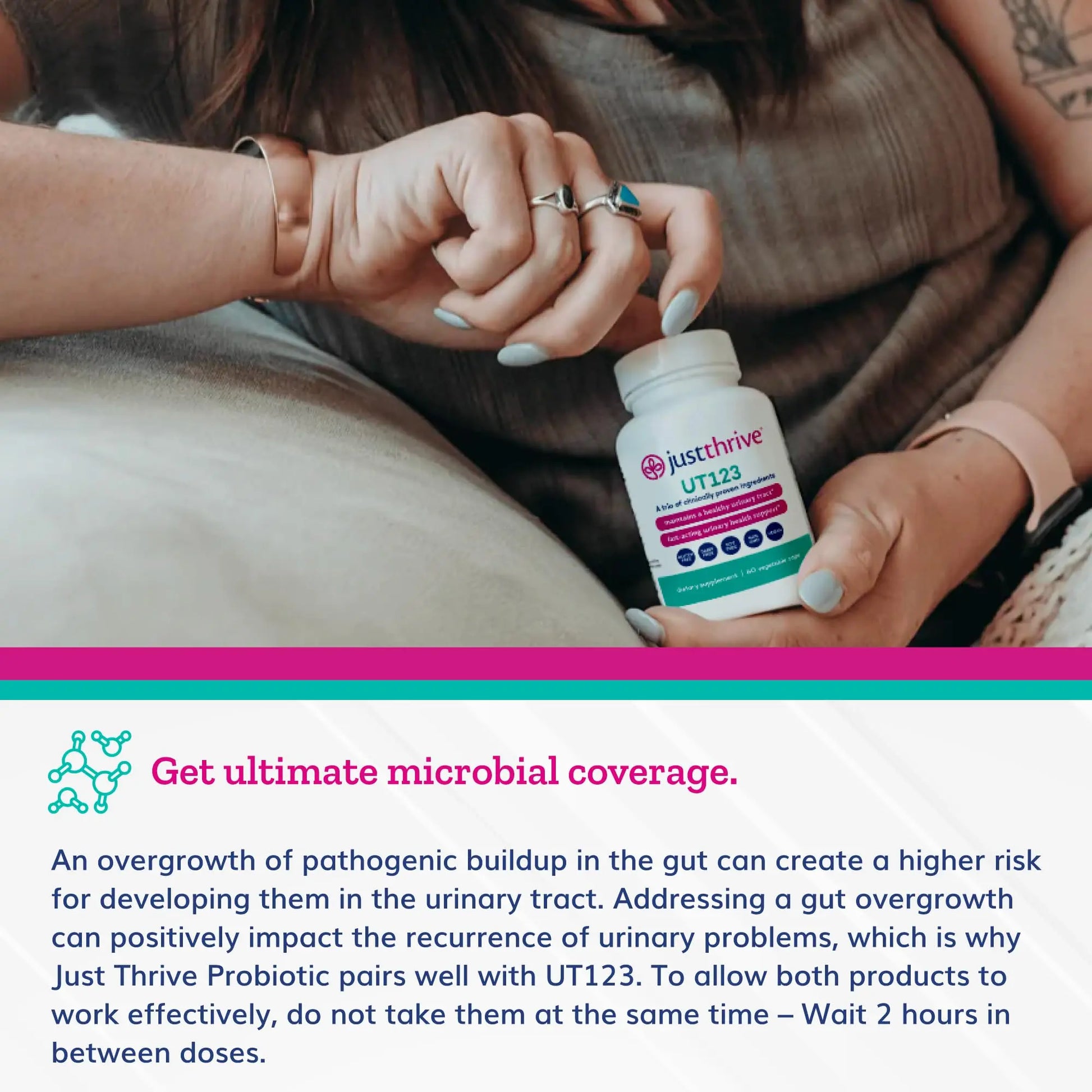 Just Thrive UT123 - Supports Urinary Tract Health for Women - Made with Cranberry, 60 Capsules Just Thrive Au supplements