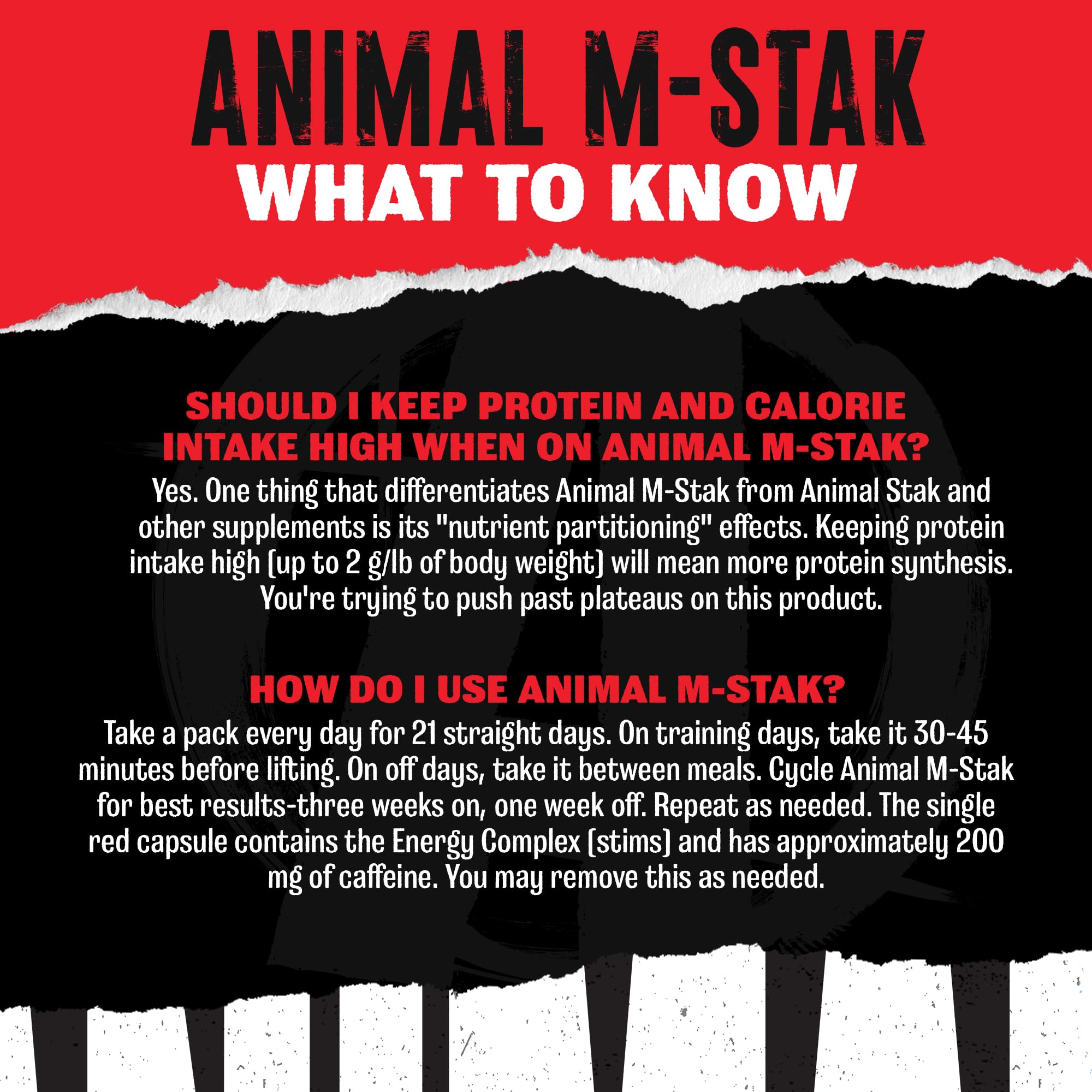 Animal M-Stak - Muscle Builder and Anabolic Mass Gainer Supplement for Bodybuilding - Lean Muscle Growth, Amino Complex and Pre Workout Energy, 21 Packs Animal Au supplements