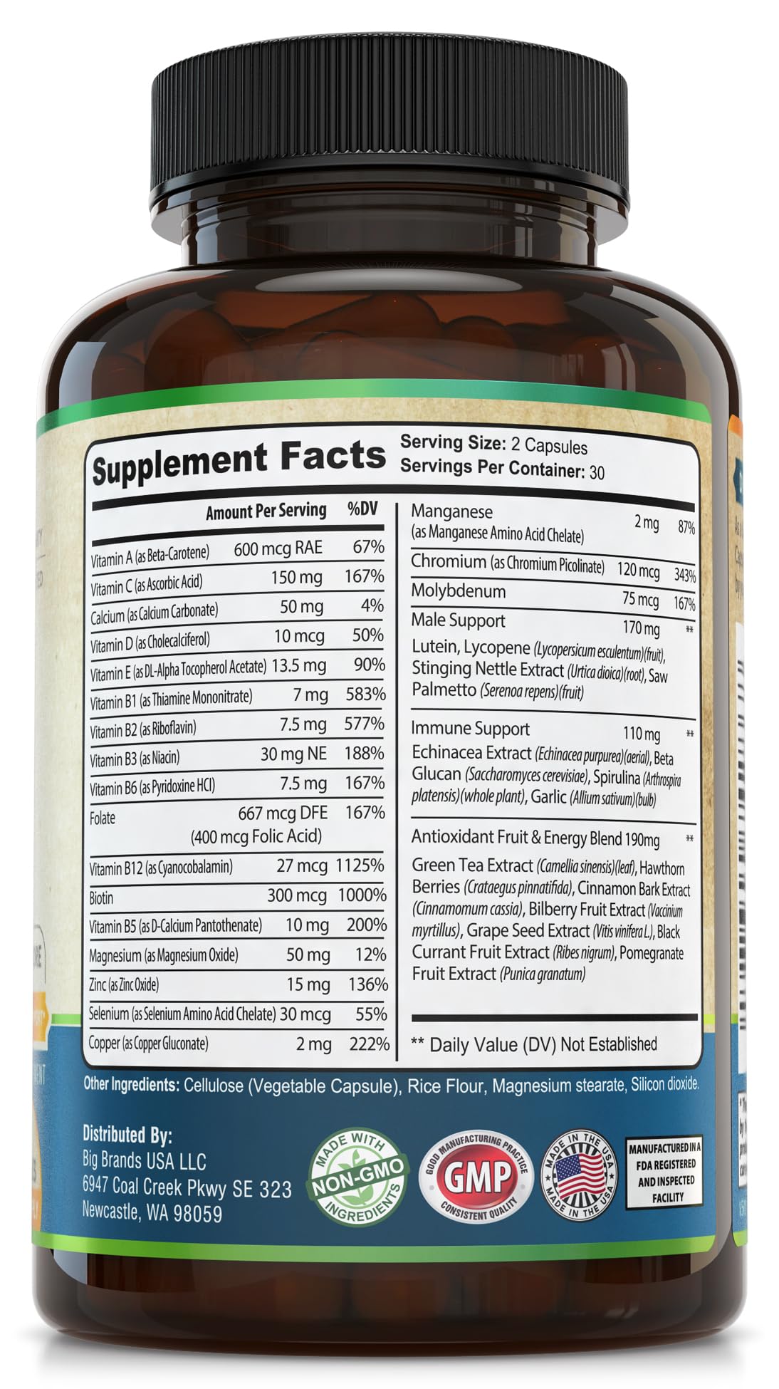 Whole World Wellness Mens Daily Multivitamin Multimineral Supplement for Energy, Focus, Stamina & Performance. Made for Men with 30+ Nutrients, Fruit & Energy Blend. Mens Vitamins, Made in The USA. WHOLE WORLD WELLNESS Au supplements