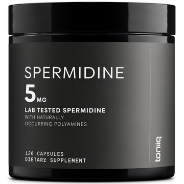 Toniiq Ultra Concentrated 500mg Spermidine Supplements for Men and Women - Non-Synthetic Spermidine Standardized to No Less Than 1% - 5mg per Serving Rice Germ Extract Toniiq Au supplements