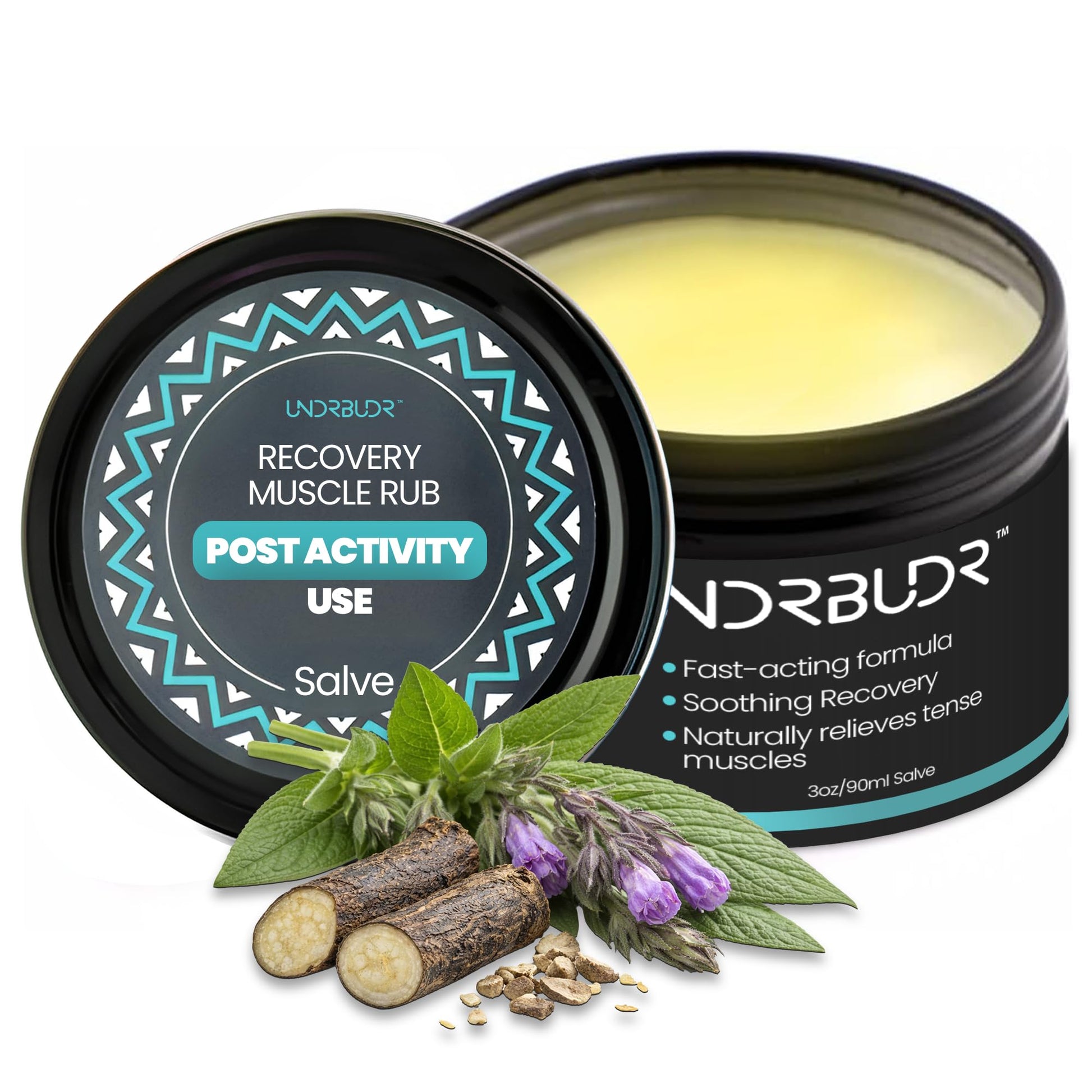 UNDRBUDR Post-Activity Recovery Muscle Rub Salve with Arnica, Comfrey & Essential Oils- Balm for Muscle Soreness, Joint Discomfort & Post-Workout Recovery, Natural Formula for Active Lifestyles (3 oz) UNDRBUDR Au supplements