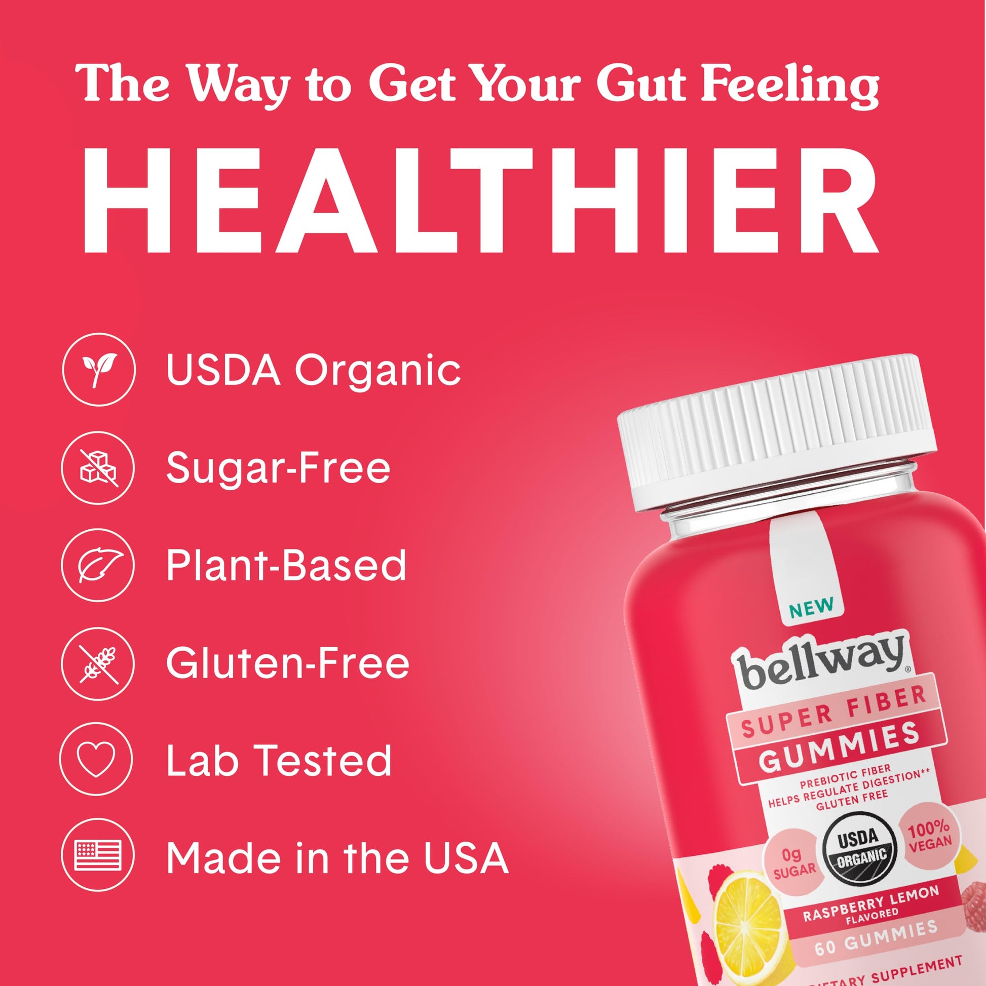 Bellway Super Fiber Gummies for Adults (3 Pack) - Sugar Free Organic Fiber Supplement Bellway Au supplements
