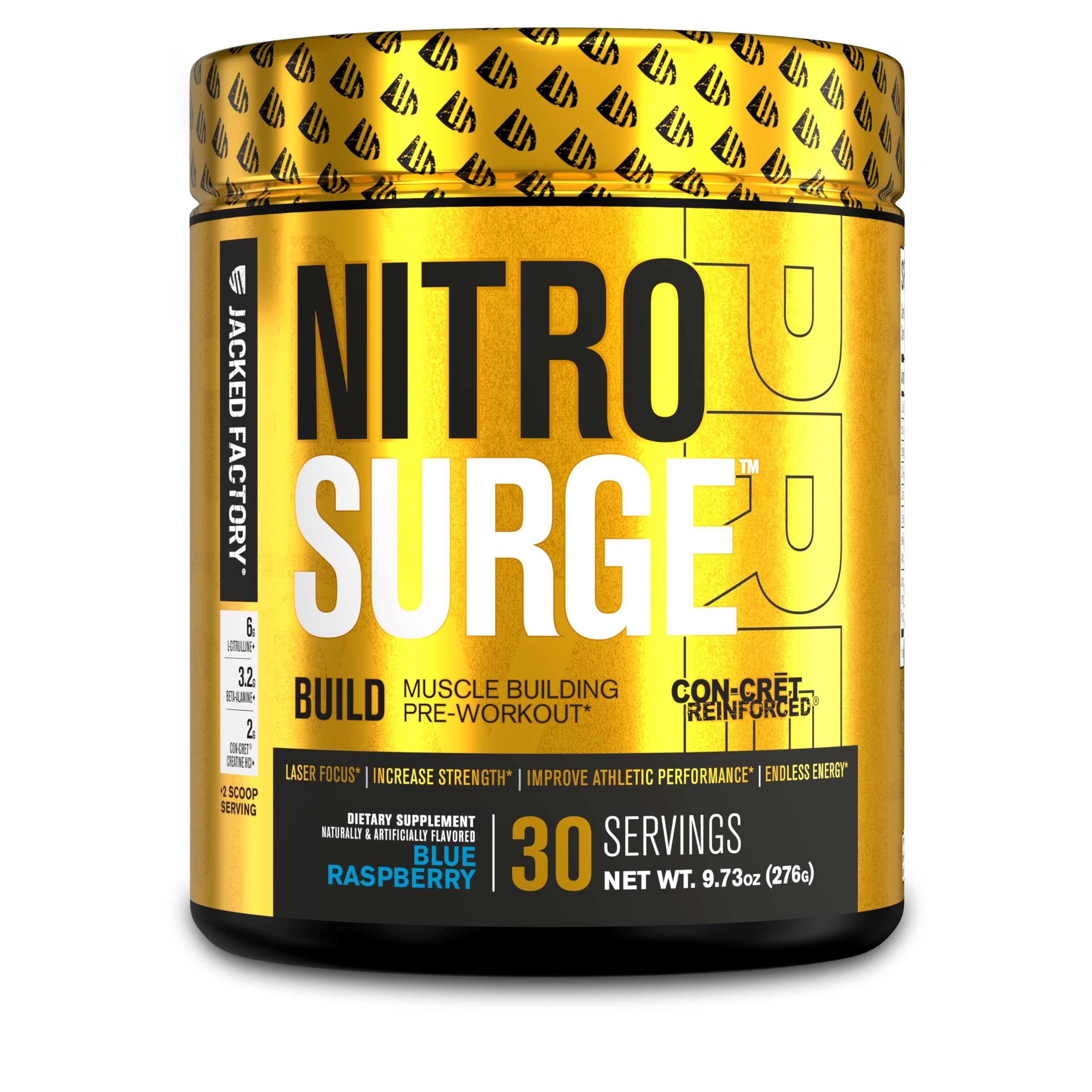 Jacked Factory Nitrosurge Build Pre Workout with Creatine for Muscle Building - Con Cret Jacked Factory Au supplements