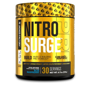Jacked Factory Nitrosurge Build Pre Workout with Creatine for Muscle Building - Con Cret Jacked Factory Au supplements