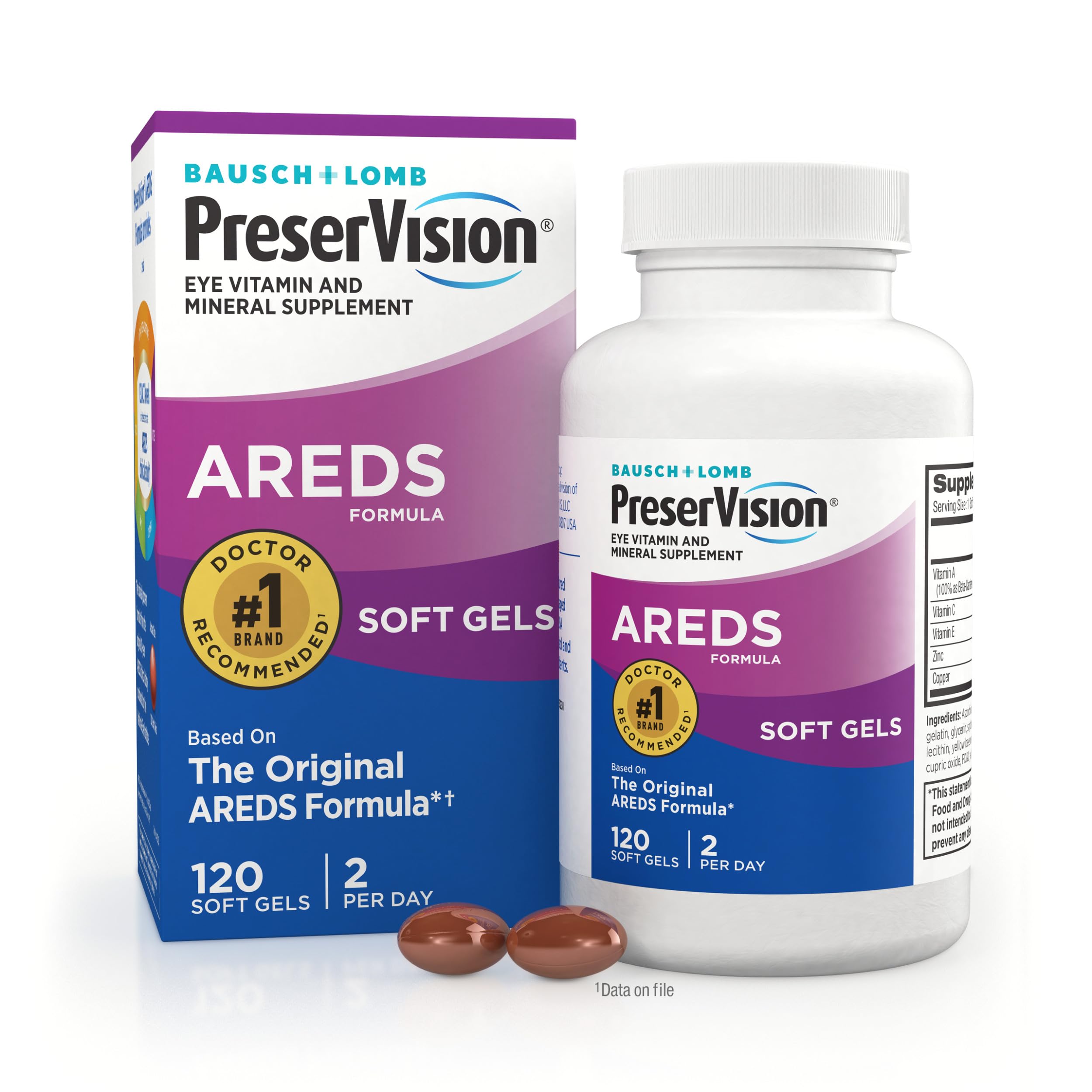 PreserVision AREDS Eye Vitamins, #1 Eye Doctor Recommended Brand, Multivitamin with Copper, Vitamin A, C & E, Zinc Supplements, 120 Softgels PreserVision Au supplements