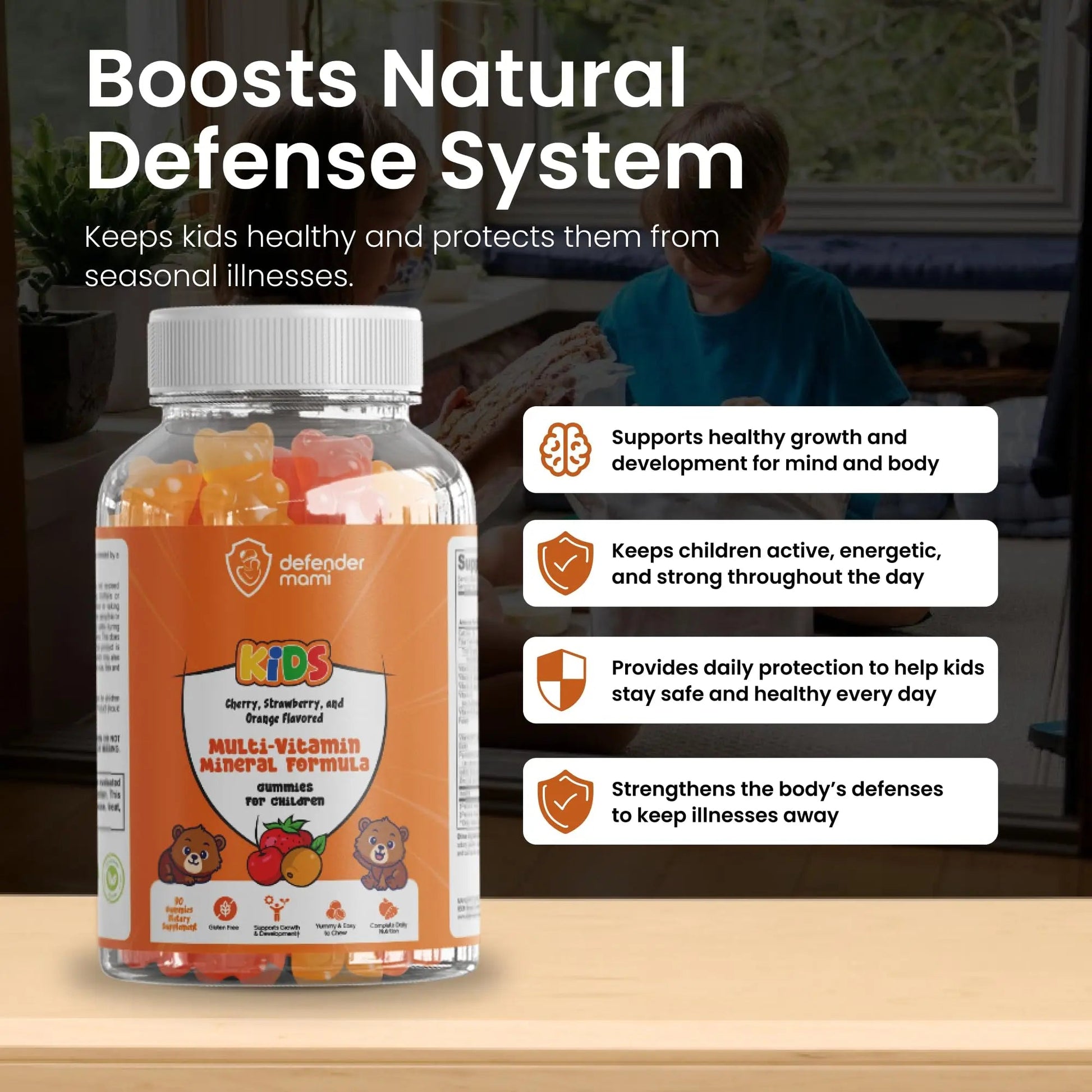 Defender Mami Kids Vitamin Gummies – Multivitamin & Mineral Formula, Non‑GMO · Gluten‑Free, 90 Count Chewables for Daily Immune Defender Mami Au supplements