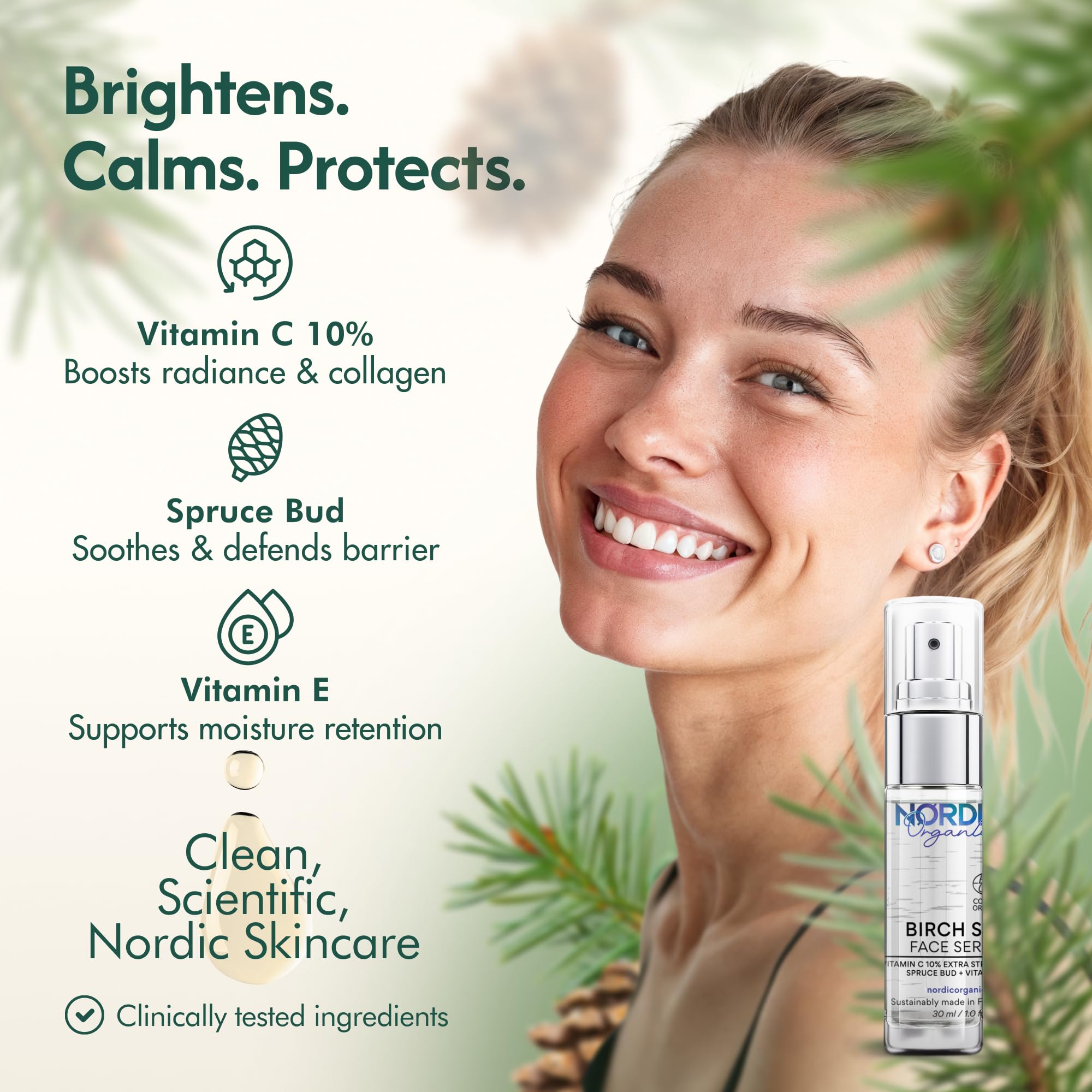 Nordic Organic Birch Sap Face Mist – COSMOS Certified Organic Formula with Hyaluronic Acid & Chaga Mushroom, Fragrance Free, Made in Finland 3.38 oz (100 ml), 1 Bottle Nordic Organic Au supplements