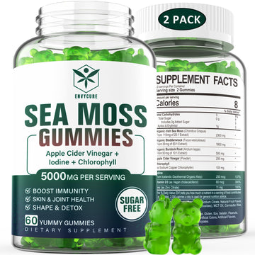 Sugar-Free Sea Moss Iodine Gummies 5000mg, Extra Strength Irish Moss Gel Supplement EnvyCure Au supplements