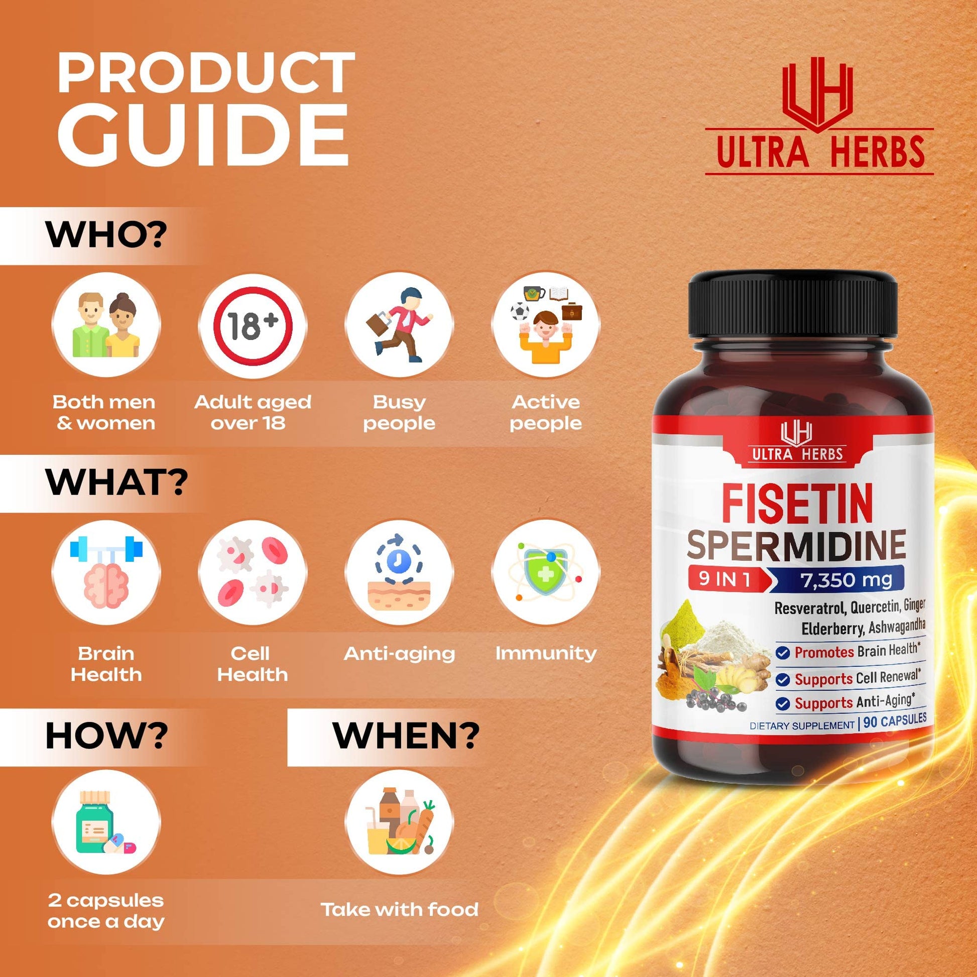 Ultra Fisetin Supplements Complex 7350mg Resveratrol 1000mg Quercetin 200mg ULTRA HERBS Au supplements