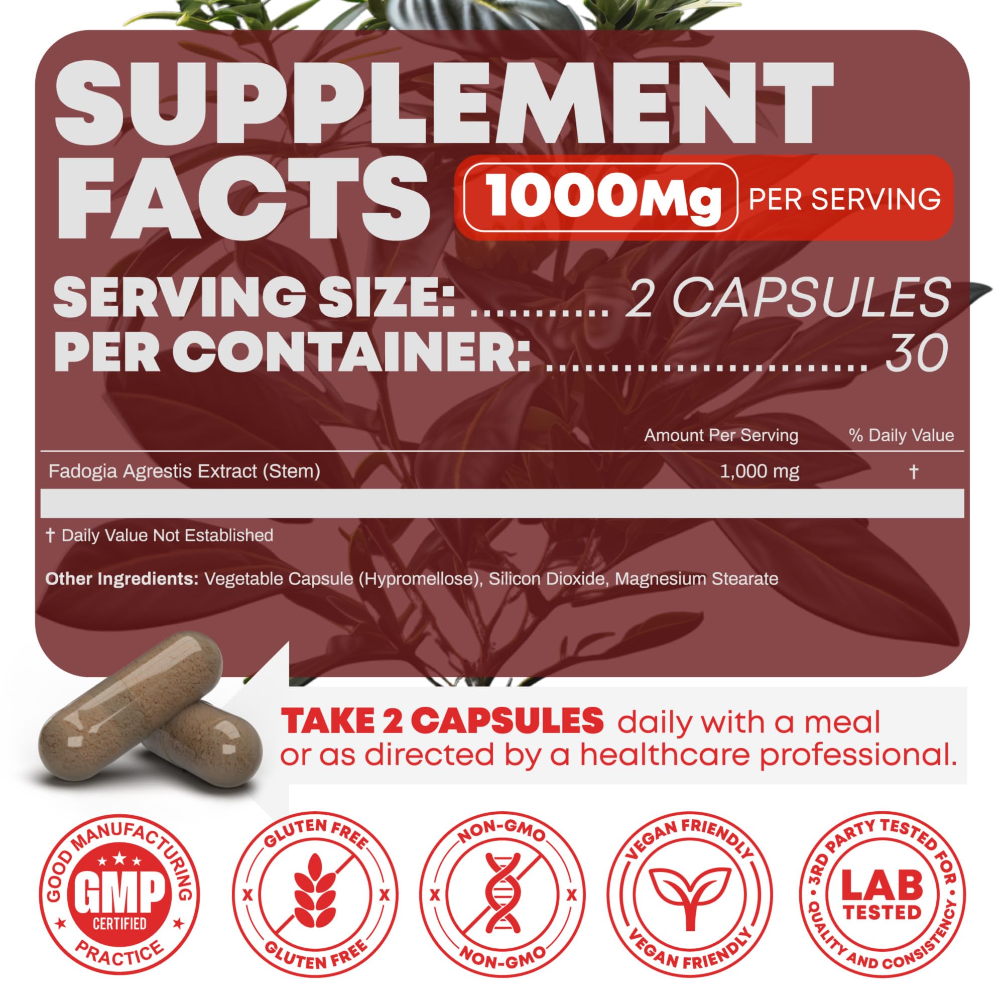 Peak Revival-X Fadogia Agrestis 1000mg Per Serving Supplement - Potent Extract to Increase Energy, Athletic Performance & Muscle Mass - Supplements, Made in The USA (60 Capsules) Peak Revival-X Au supplements