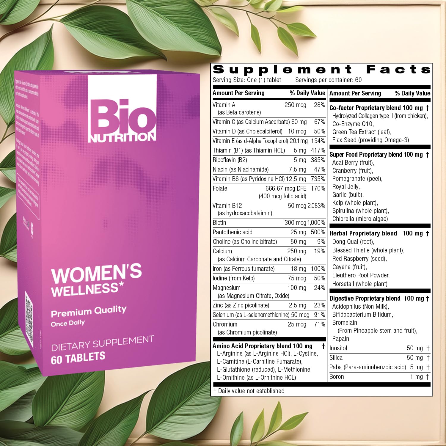 Bio Nutrition Women Wellness Tabs, 60 Count Bio Nutrition Au supplements