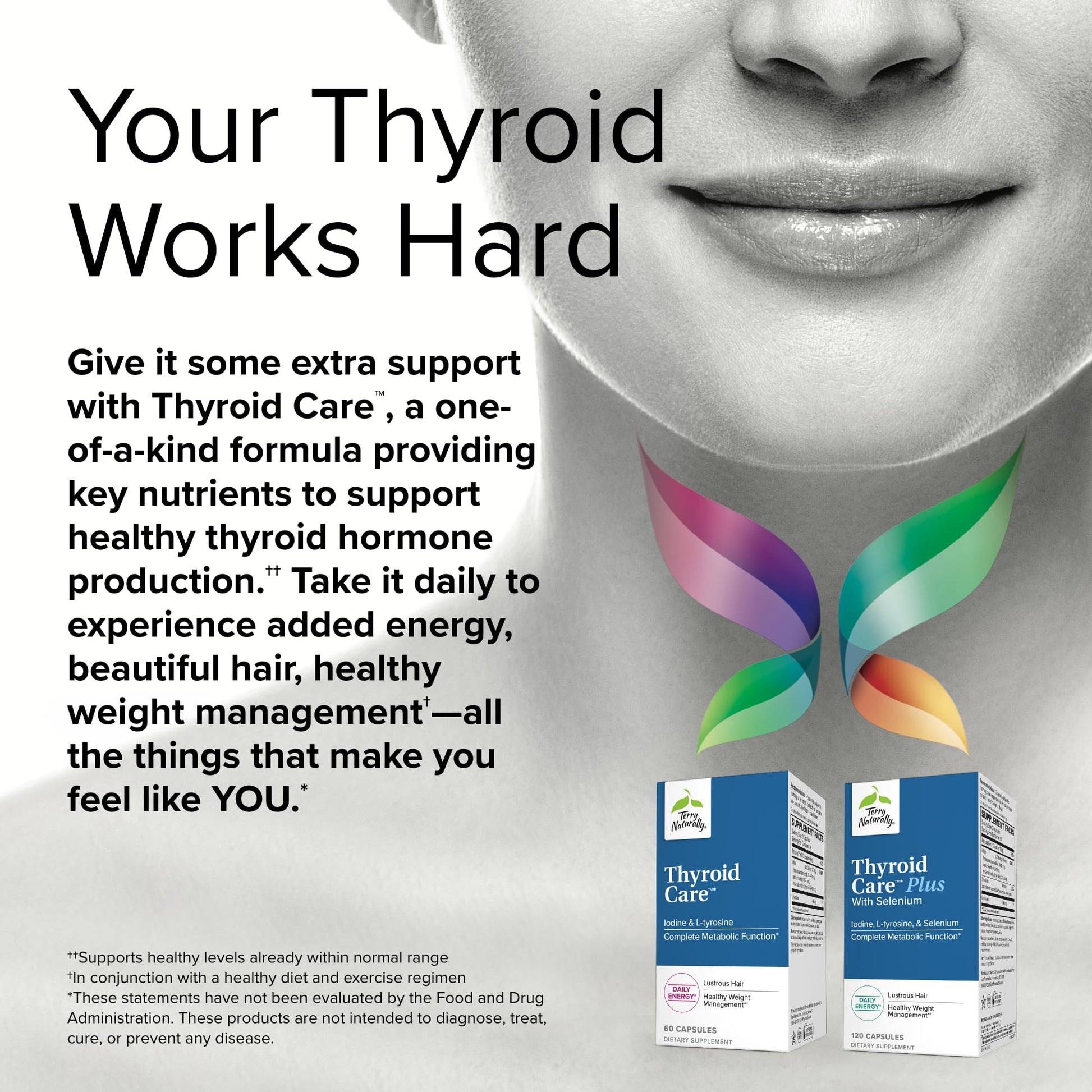 Terry Naturally Thyroid Care - 120 Capsules - Complete Metabolic Function - with Iodine Terry Naturally Au supplements
