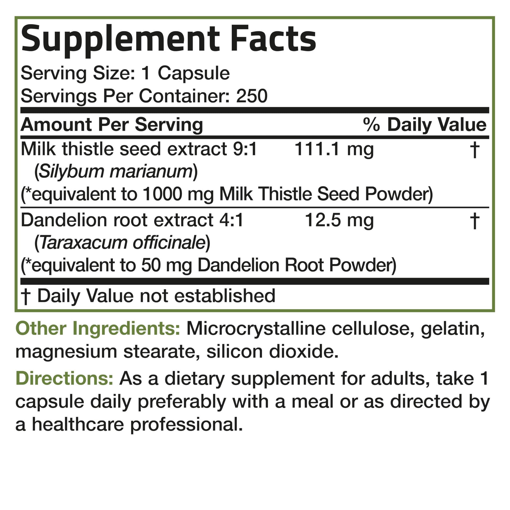 Bronson Milk Thistle Silymarin Marianum & Dandelion Root Liver Health Support Bronson Au supplements