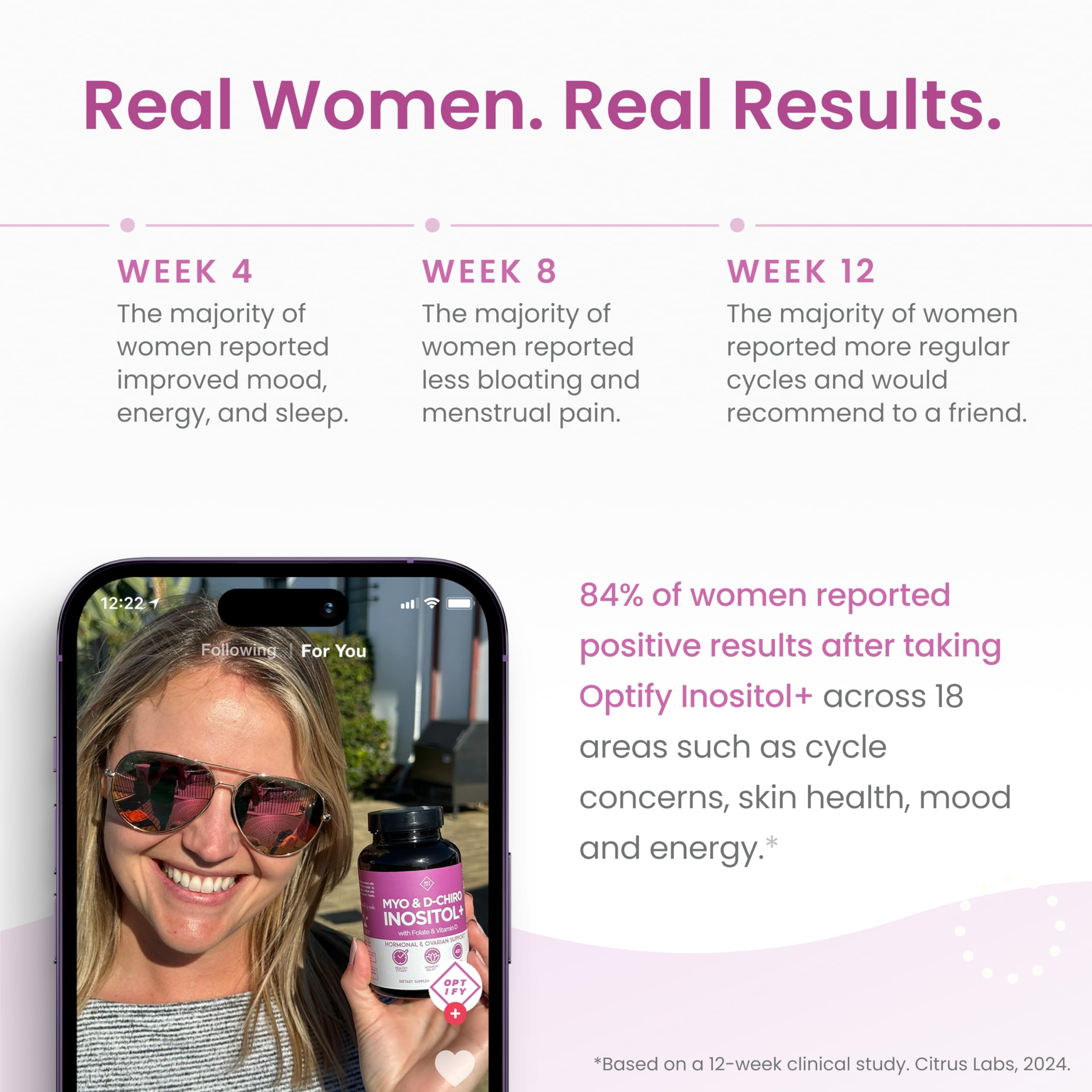 Optify Myo-Inositol & D-Chiro Inositol Supplement for Women – 40:1 Ratio Plus Folate and Vitamin D – Support Healthy Hormonal Balance, Regular Cycles, & Ovarian Health – 30-Day Supply Optify Au supplements