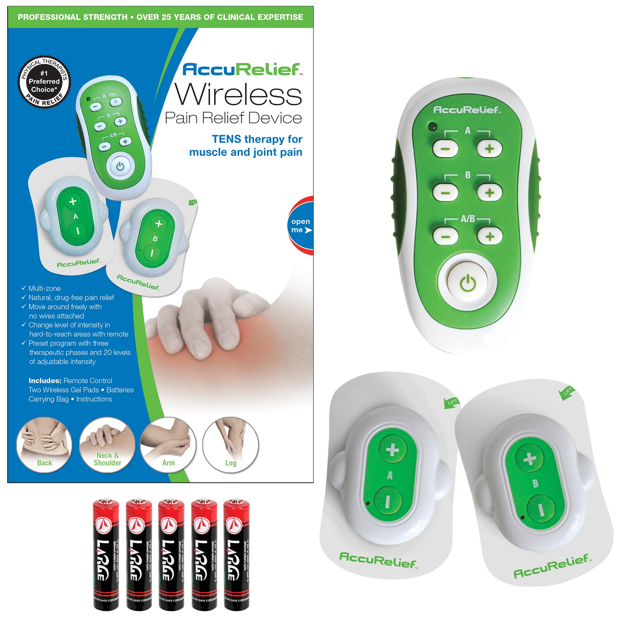 AccuRelief Wireless TENS Unit with Remote Control, TENS Pain Relief Device and Muscle Stimulator, for Back Pain, Neck Pain, Arm and Leg Pain AccuRelief Au supplements