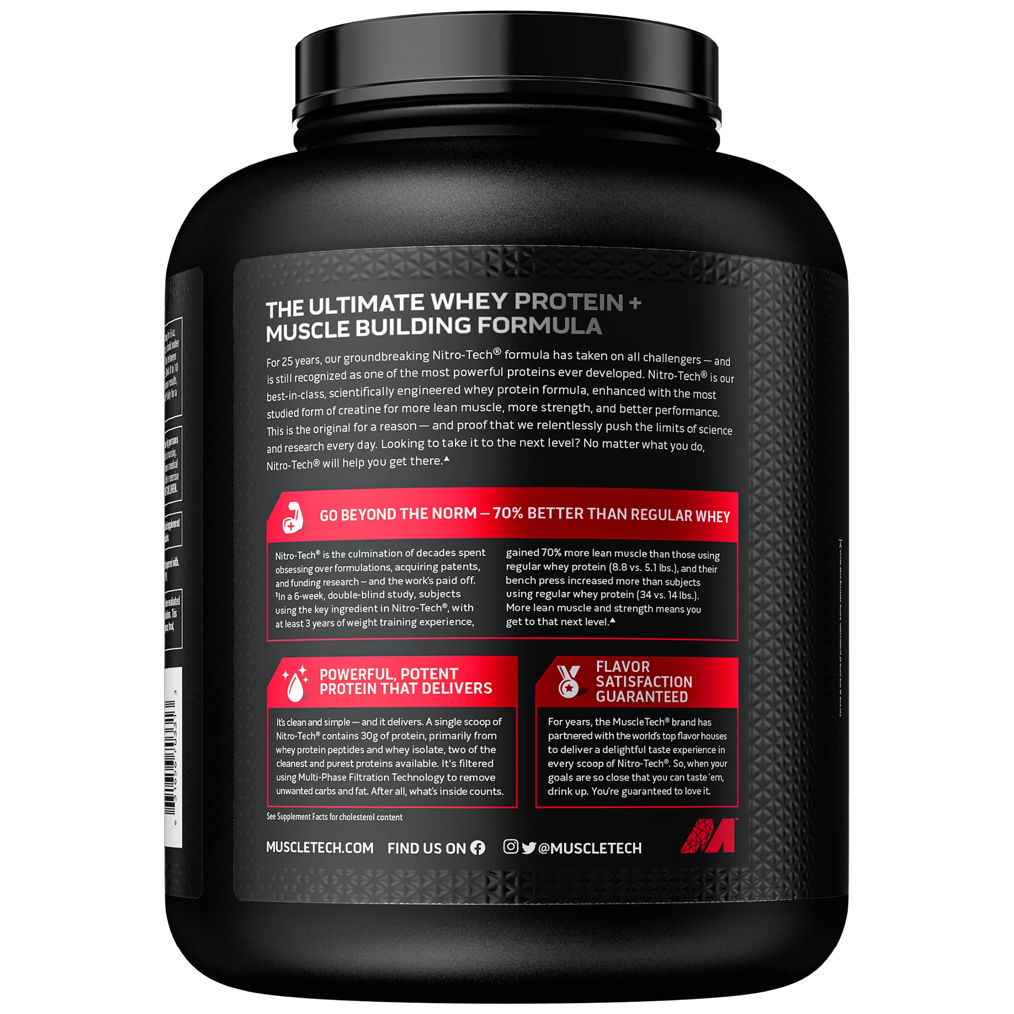 Whey Protein Powder MuscleTech Nitro-Tech Whey Protein Isolate & Peptides Protein Muscletech Au supplements