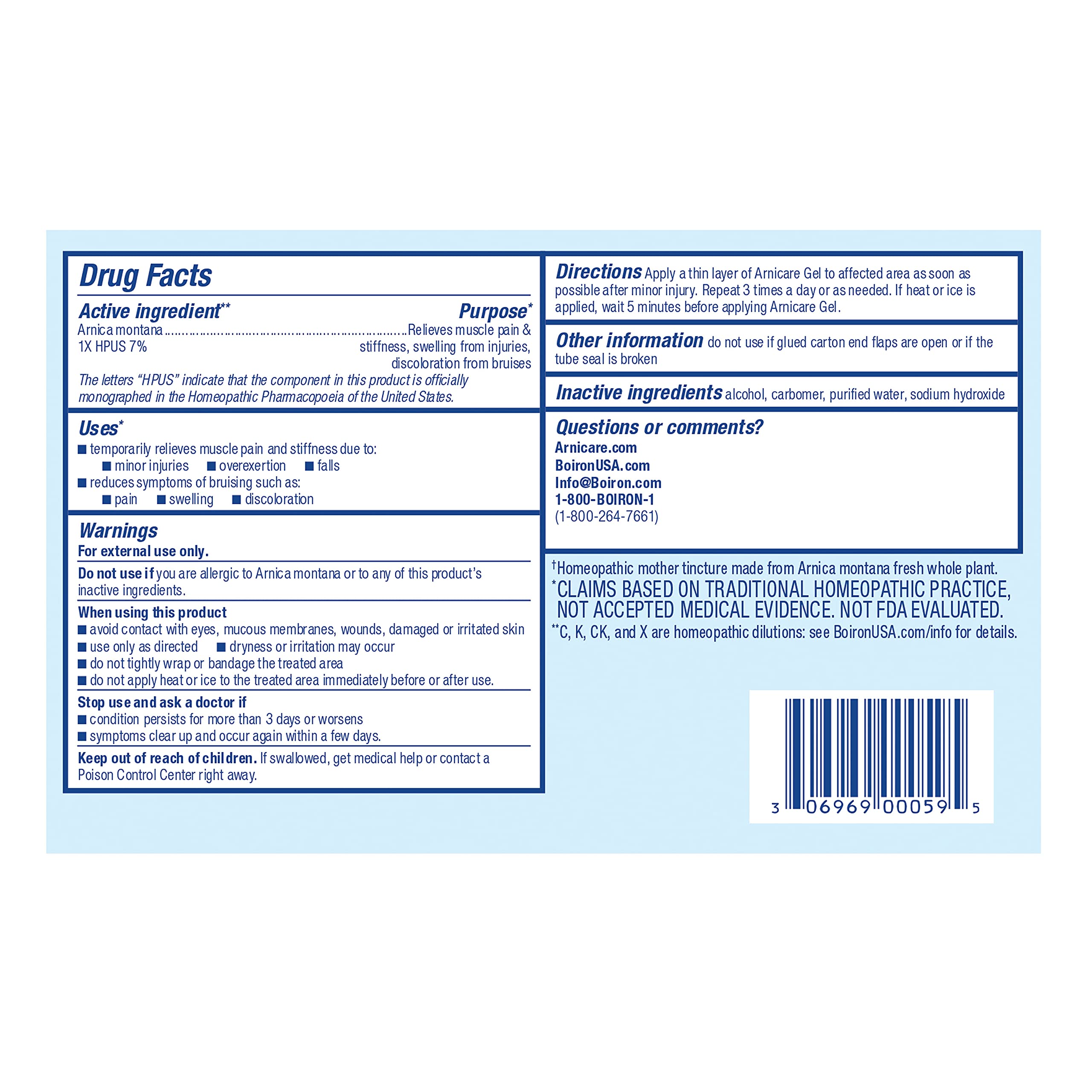 Boiron Arnicare Gel for Joint Pain, Muscle Pain, Swelling, Soreness, and Stiffness - Non-greasy and Fragrance-Free - 2.6 oz Boiron Au supplements