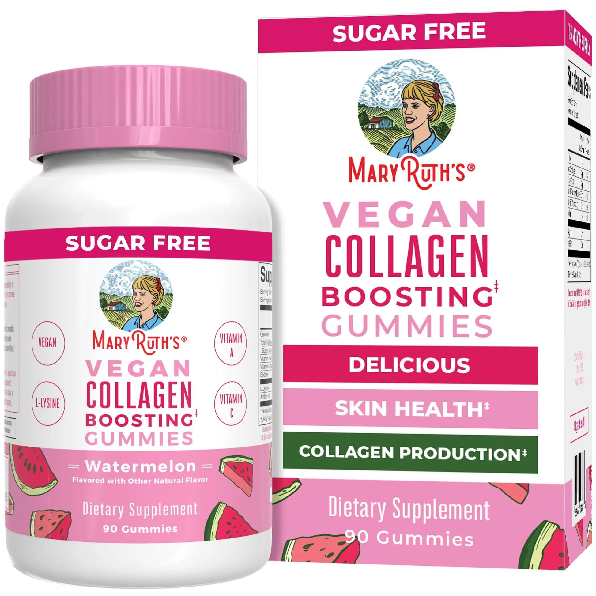 MaryRuth Organics Vegan Collagen for Women & Men, Collagen Boosting Gummies, Skin Care, Lysine, Vitamin C, Vitamin A, Amla, Supplement for Hair & Skin, Vegan, Non-GMO, Gluten Free, 90 Servings MARYRUTH'S Au supplements