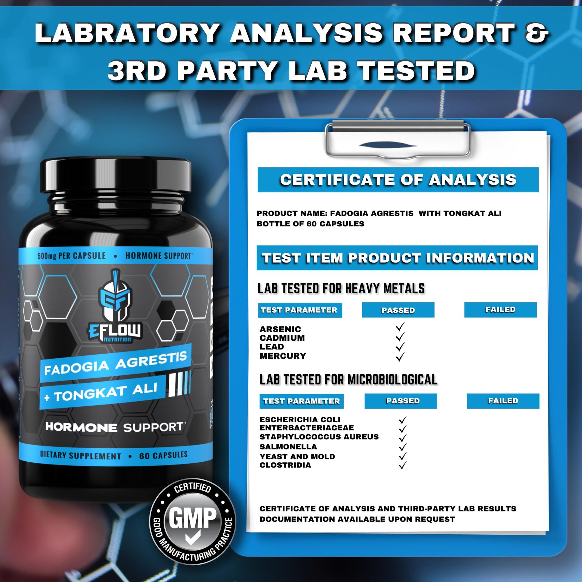 eFlow Nutrition Fadogia Agrestic + Tongkat Ali - [2-in-1] Natural Performance Supplement eFlow Nutrition Au supplements