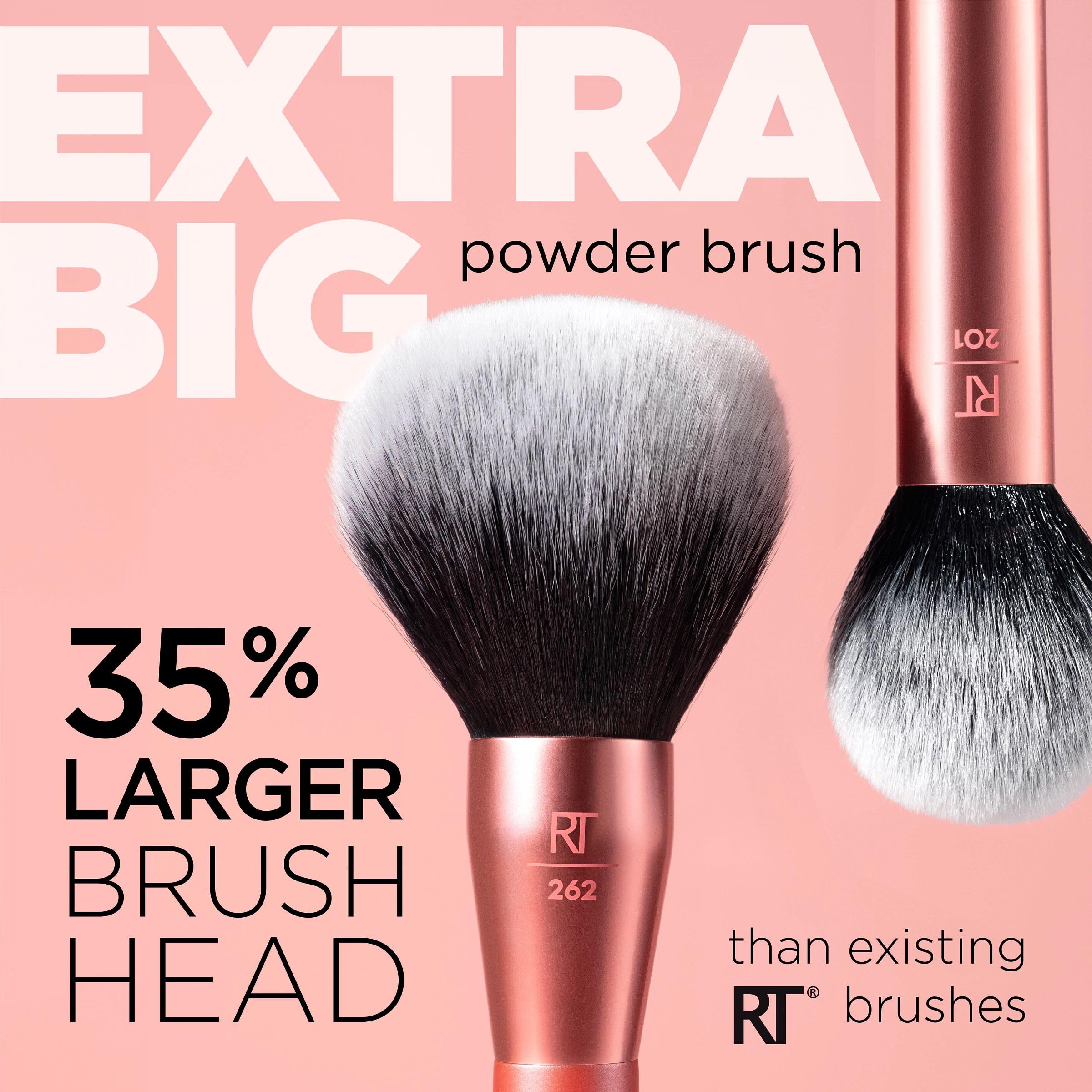 Real Techniques Extra Big Powder Brush, Large Makeup Brush For Powder, Fluffy Head For All-Over Setting, XL Oversized Brush For Quick Application, Cruelty-Free, Synthetic Bristles, 1 Count Real Techniques Au supplements