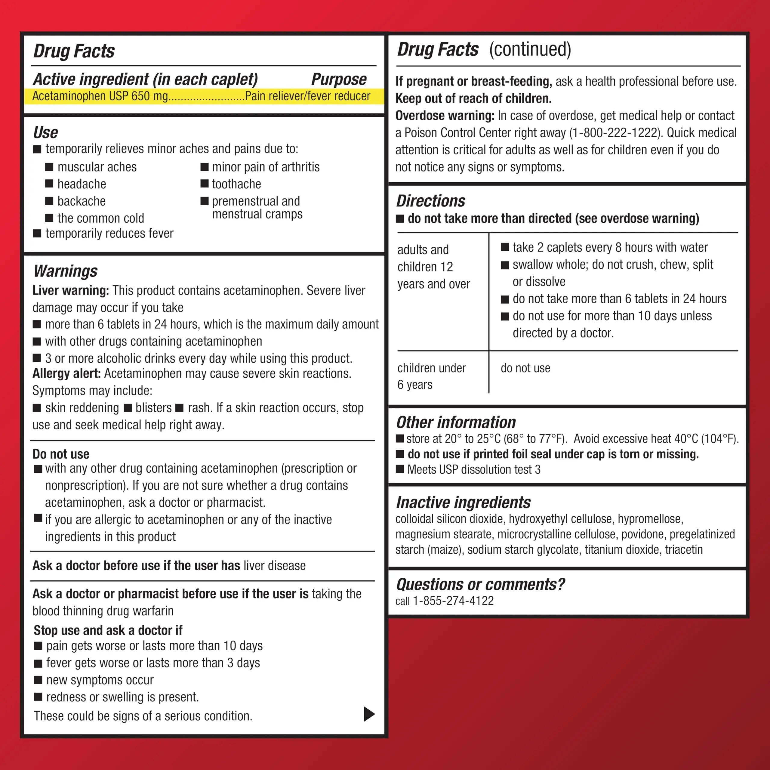 Amazon Basic Care Acetaminophen Extended-Release Tablets, 650 mg, Pain Reliever, Fever Reducer, 8 Hour Relief, 100 Count Amazon Basic Care Au supplements