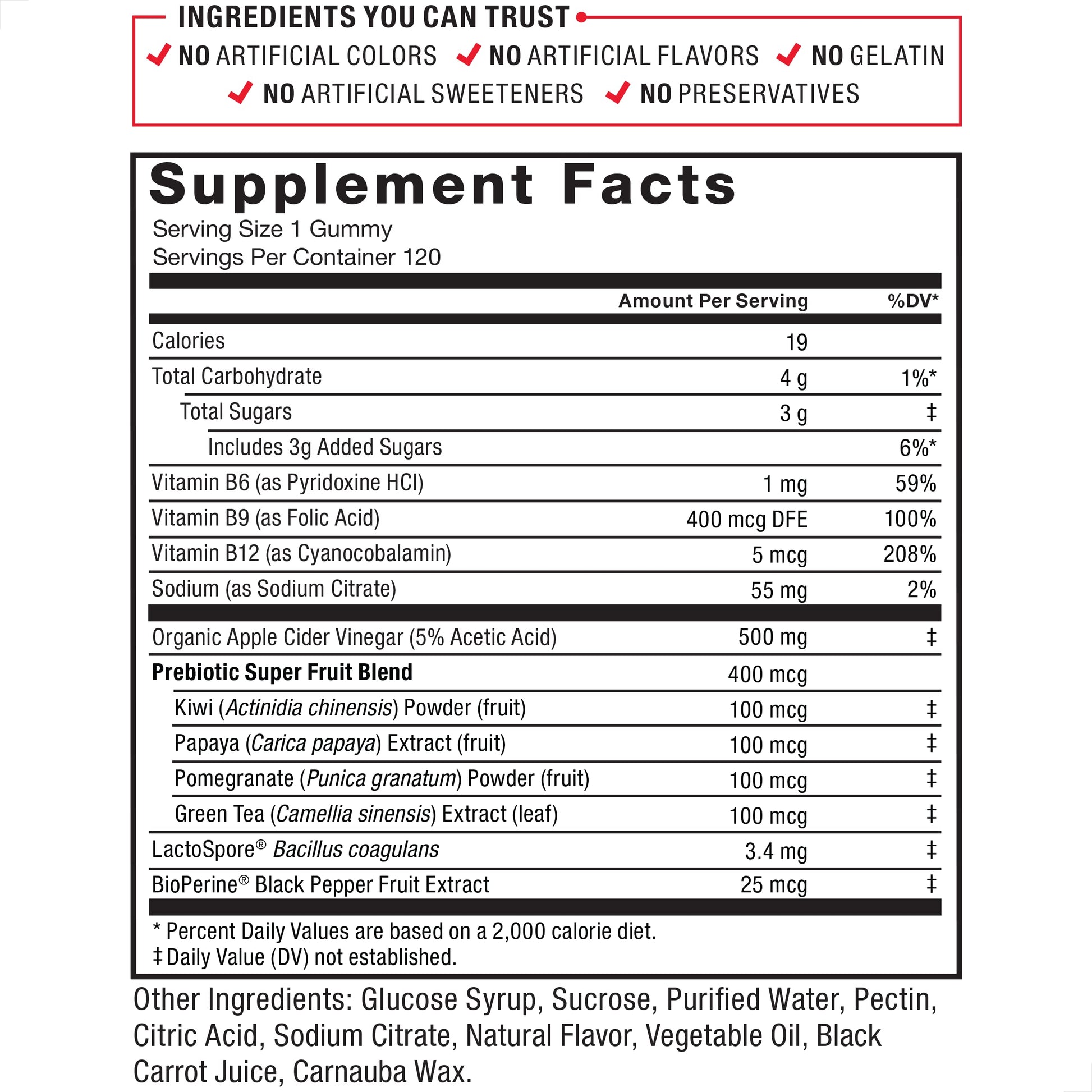 FORCE FACTOR ProbioSlim Apple Cider Vinegar Gummies Organic LactoSpore Prebiotics Force Factor Au supplements