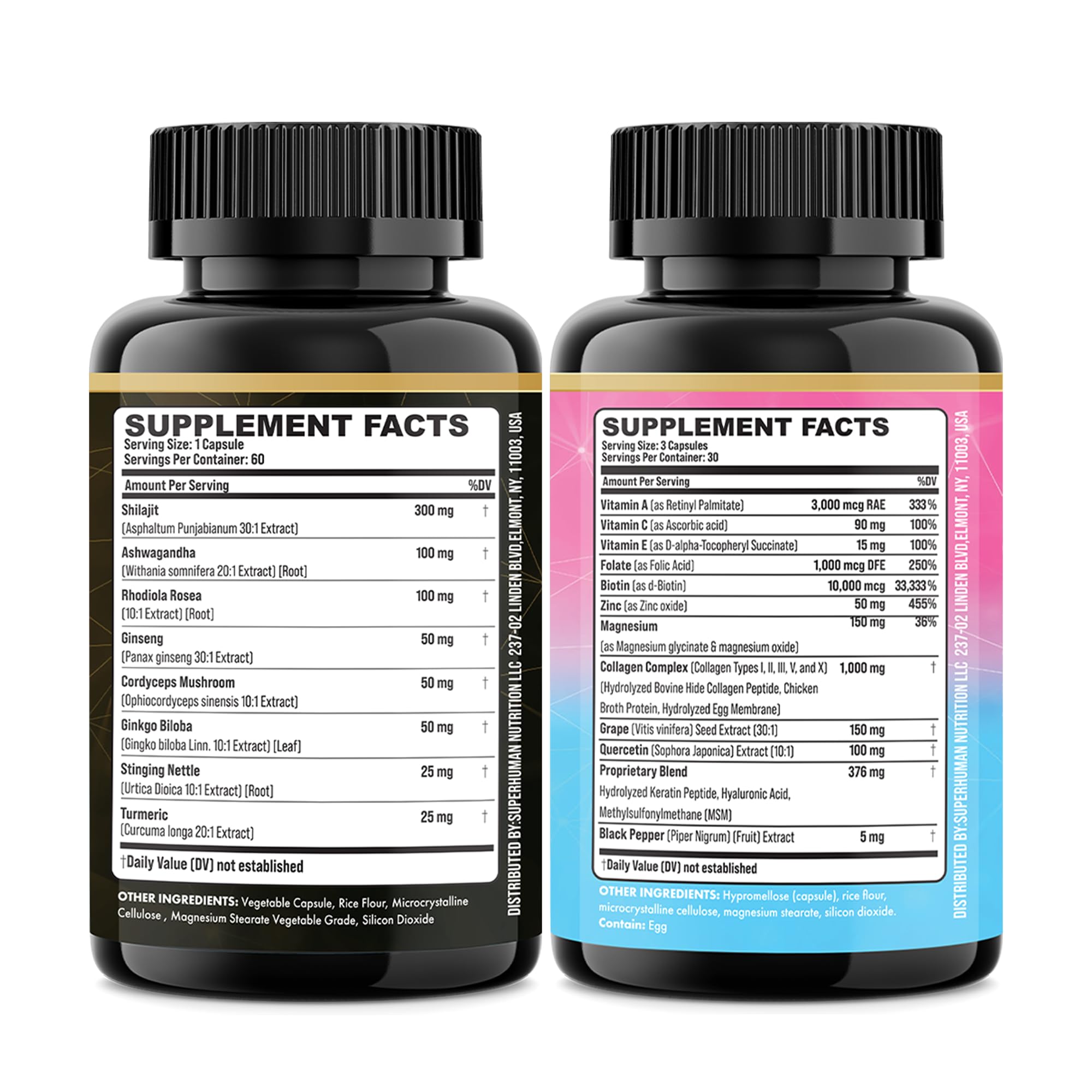 Parrox Adaptogen & Beauty Bundle – Rhodiola, Panax Ginseng, Ashwagandha, Cordyceps, Turmeric, Collagen, Biotin, Keratin, MSM, Hyaluronic Acid, Zinc, Quercetin, Vitamin C, A & E, Folate, Magnesium Parrox Au supplements
