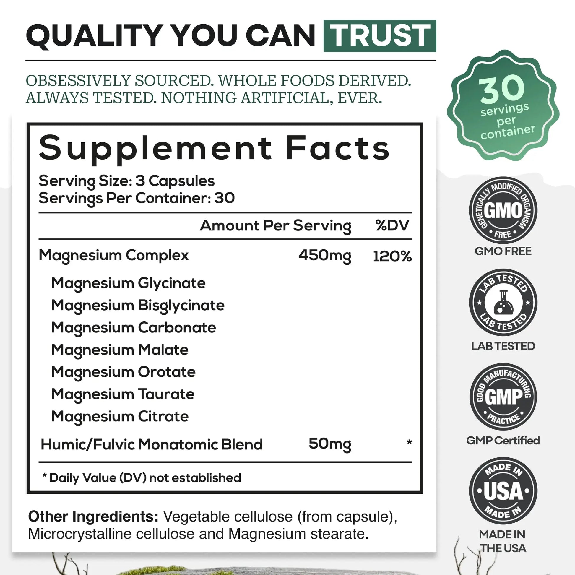 Wild Foods Magnesium Complex Supplement with 7X Forms, 90 Capsules | High Absorption, Full Spectrum, Easy Digestion | 500mg Glycinate, Bisglycinate, Malate, Orotate, Citrate, Taurate Wild Foods Au supplements