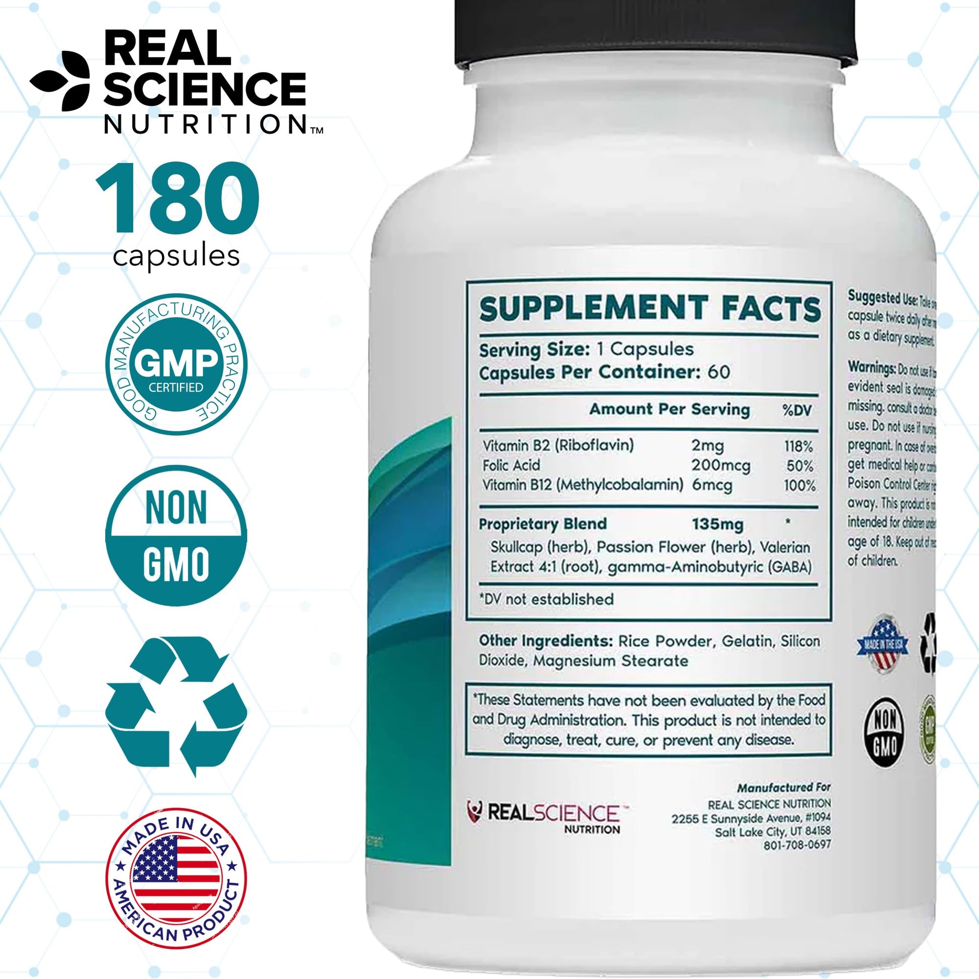Tremanol Natural Aid Herbal Supplement – Includes Vitamin B2 & B12, Passionflower & Skullcap – 60 Caps (Pack of 3) – Made in USA Tremanol Au supplements