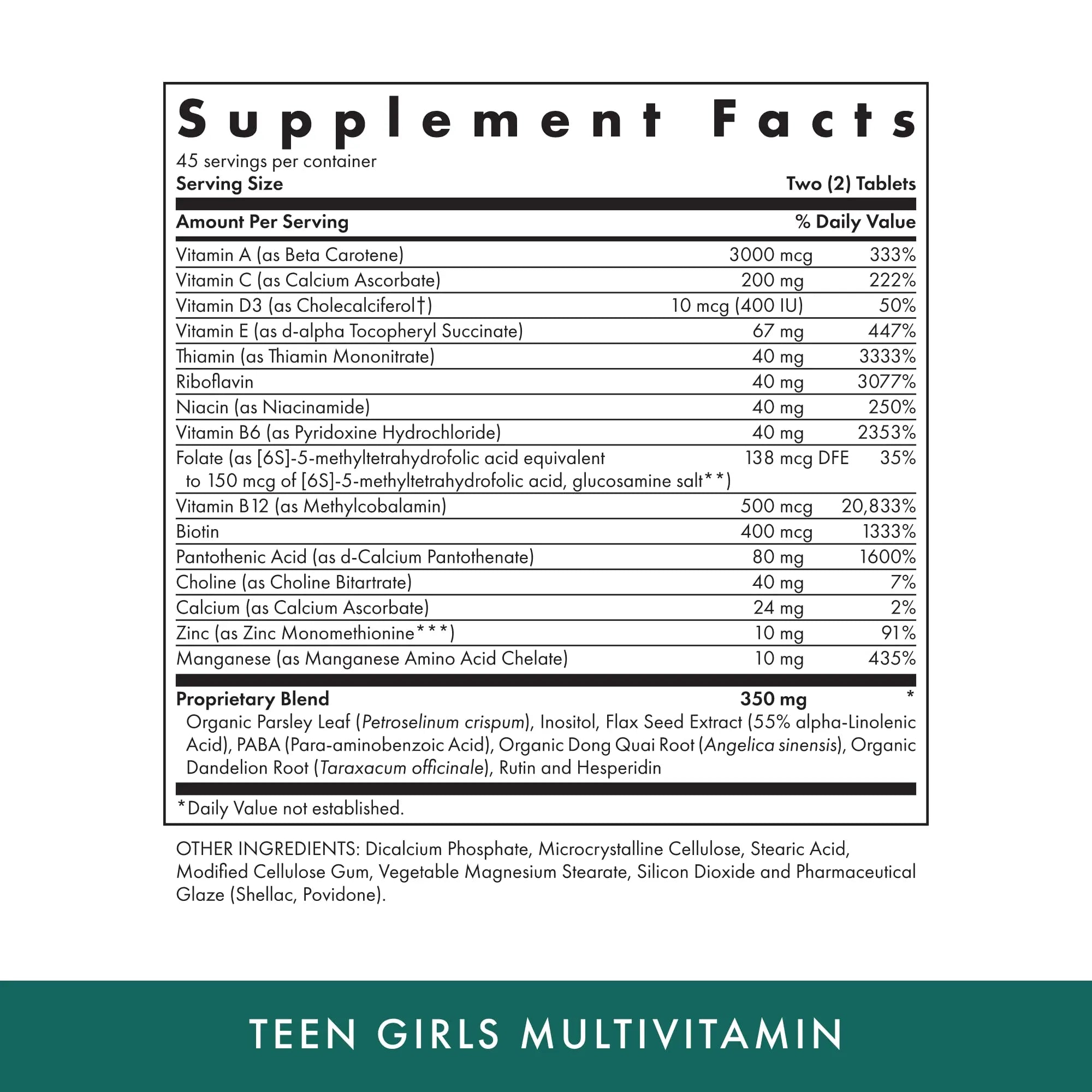 MICHAEL'S Health Naturopathic Programs Teen Girls Multivitamin - 90 Vegetarian Tablets - with B Complex Vitamins MICHAEL'S Au supplements