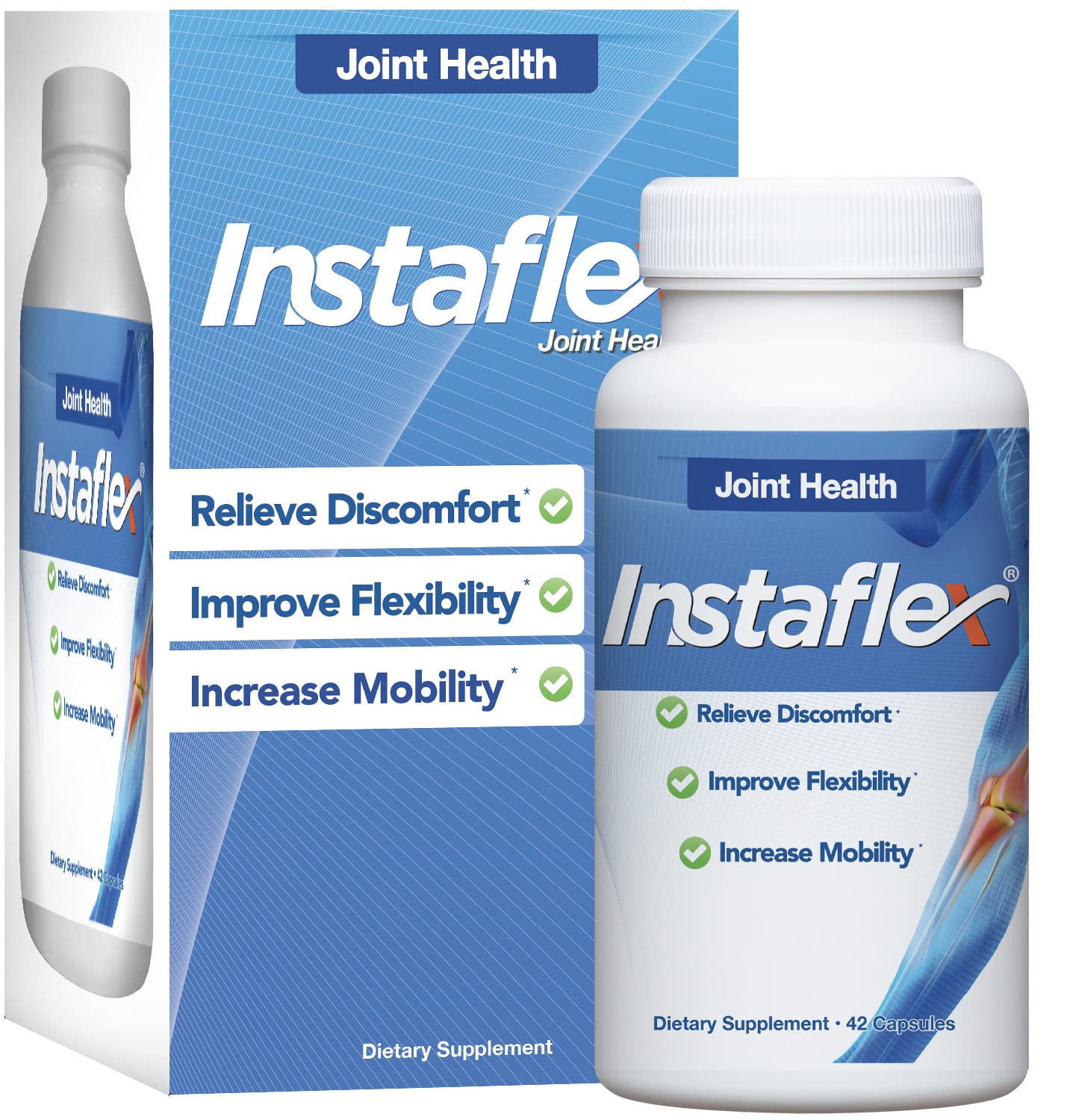 Instaflex Joint Support Supplement for Men and Women - Glucosamine, MSM, White Willow, Turmeric, Ginger, Cayenne, Hyaluronic Acid - 42 Capsules Instaflex Au supplements