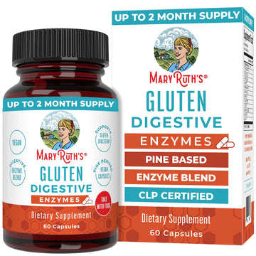 MaryRuth’s Gluten Digestive Enzymes | Up to 2 Month Supply | Proprietary Enzyme Blend | Vegan Pine-Based Capsules | Non-GMO | 60 Count MARYRUTH'S Au supplements