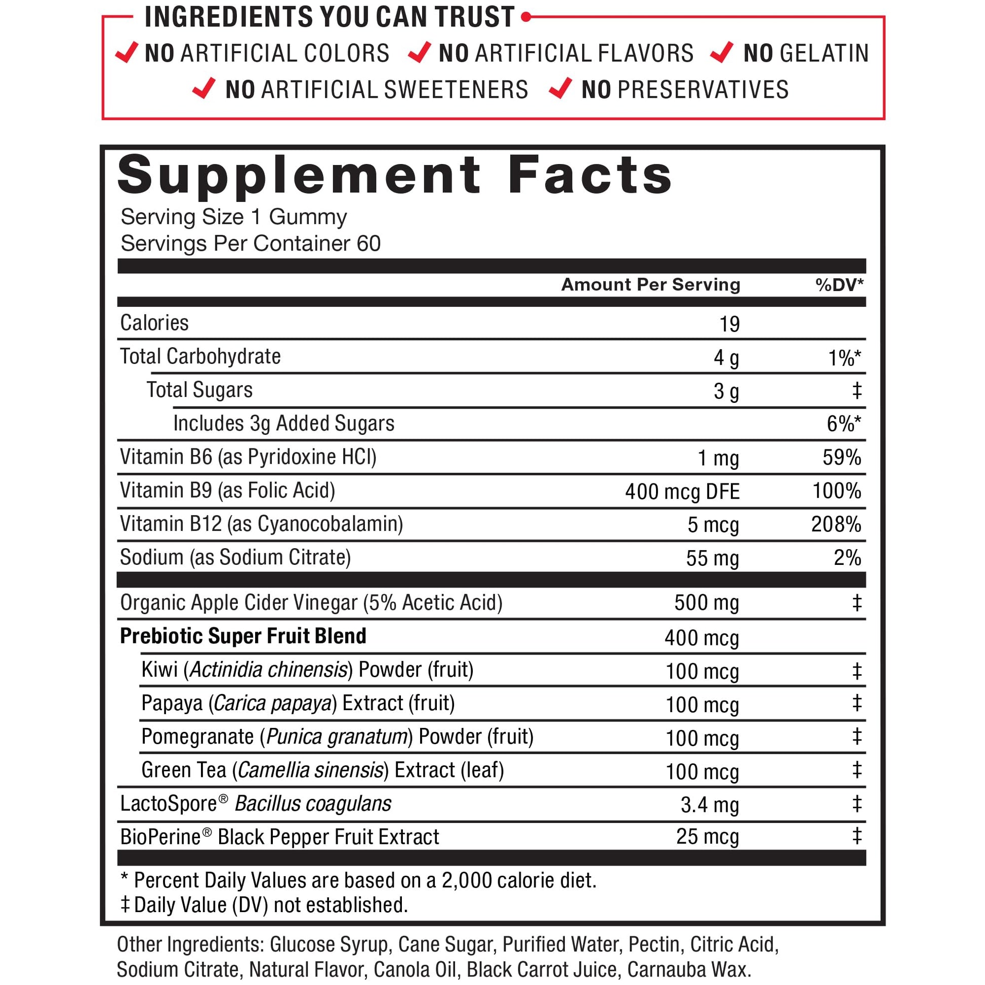 Force Factor ProbioSlim Apple Cider Vinegar Gummies with Organic LactoSpore Probiotics Force Factor Au supplements