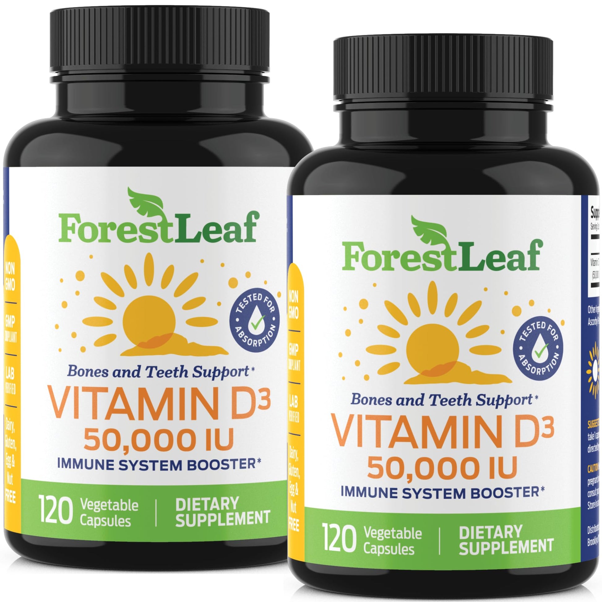 ForestLeaf - Vitamin D3 IU Weekly Supplement - (50,000 IU - 120 Count - 2 Pack) ForestLeaf Au supplements