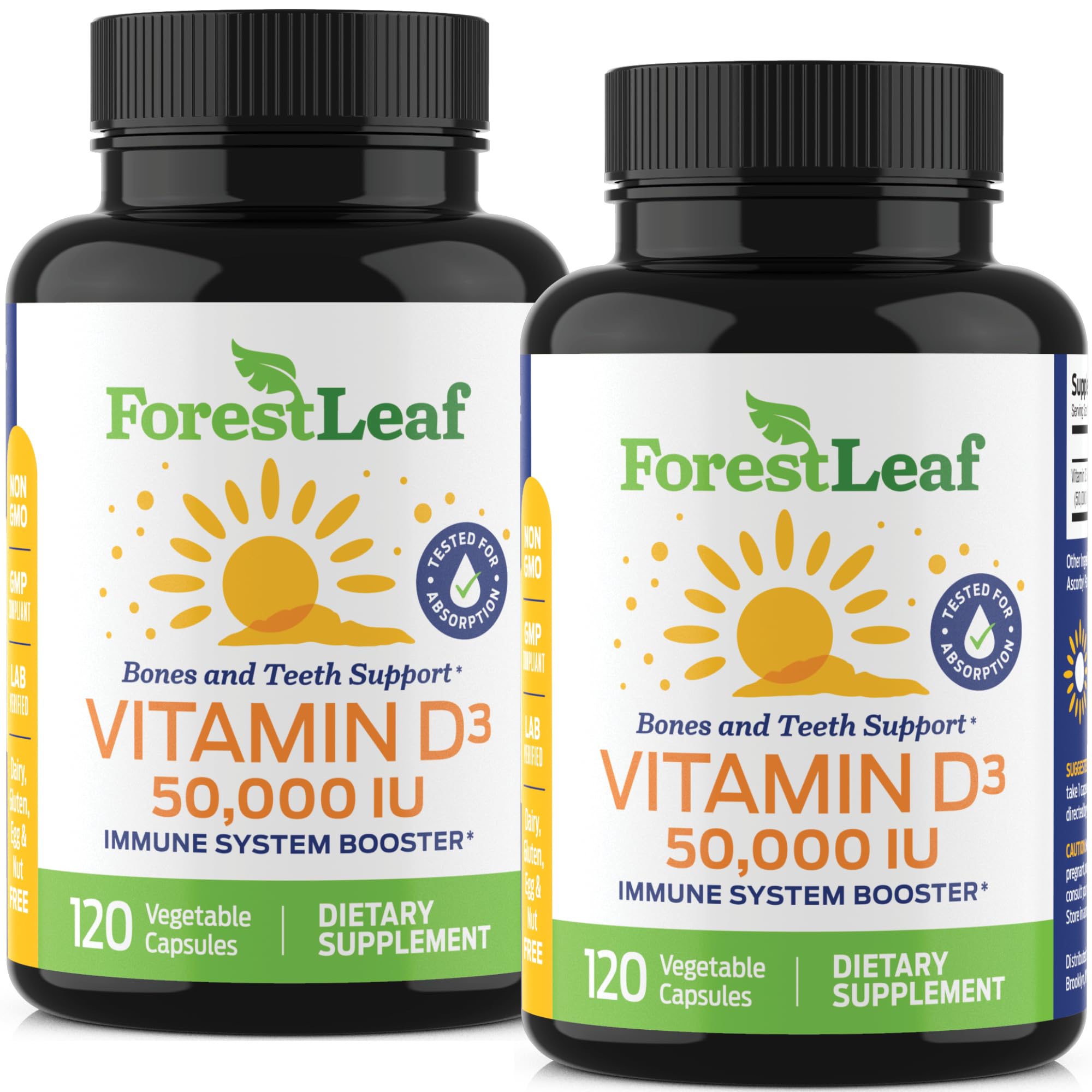 ForestLeaf - Vitamin D3 IU Weekly Supplement - (50,000 IU - 120 Count - 2 Pack) ForestLeaf Au supplements