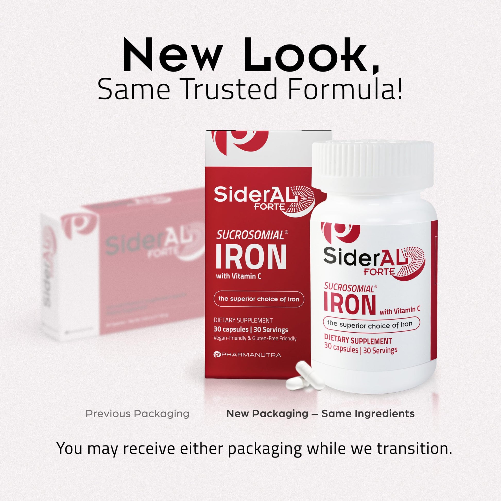 SiderAL Forte Iron Supplement Clinically Proven to Increase Levels Without Side Effects | Sucrosomial High Absorption Gentle Iron Pills for Women and Men | Vitamin C | Anemia & Energy Support | 30 ct PHARMANUTRA Au supplements