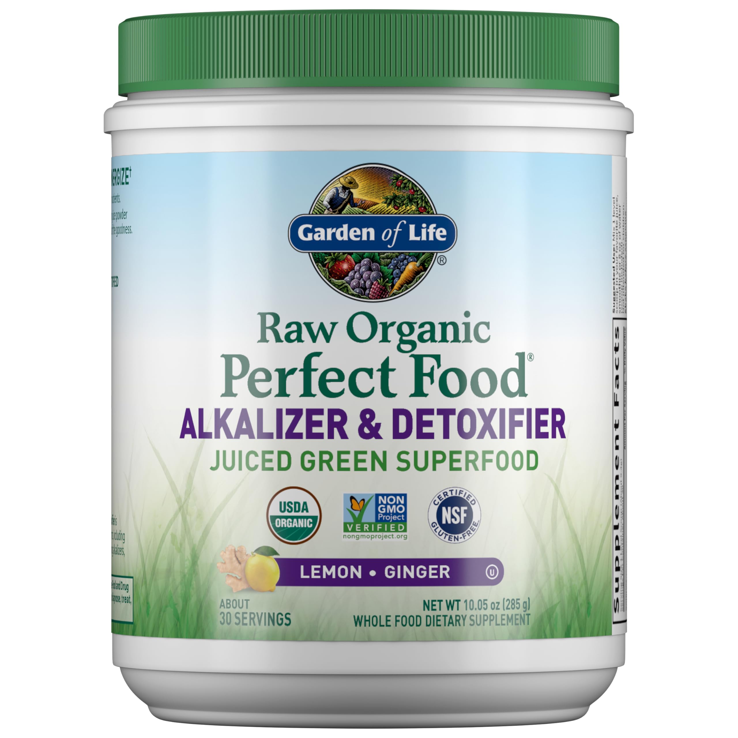 Garden of Life Raw Organic Perfect Food Alkalizer and Detoxifier, Lemon Ginger Flavored Superfood Powder Supplement, 30 Servings Garden of Life Au supplements